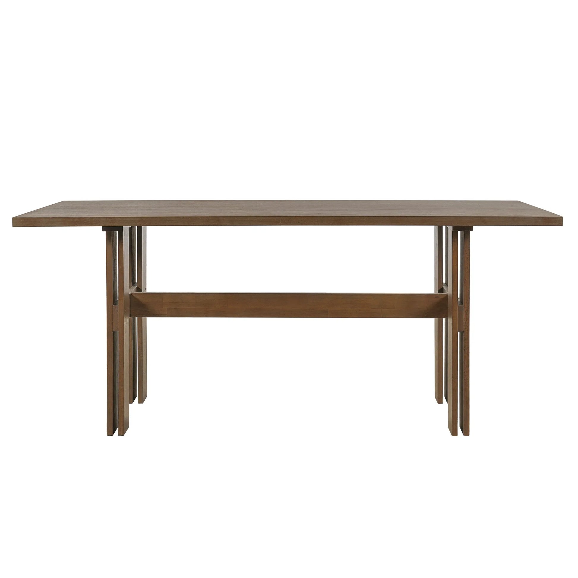 Modern Wooden Dining Table for 4 to 6 People, 71' Large Kitchen Dining Table with Wood Pedestal Base, Mid Century Rectangular Long Dinner Table for Home Dining Room Restaurant, Walnut detail view 8