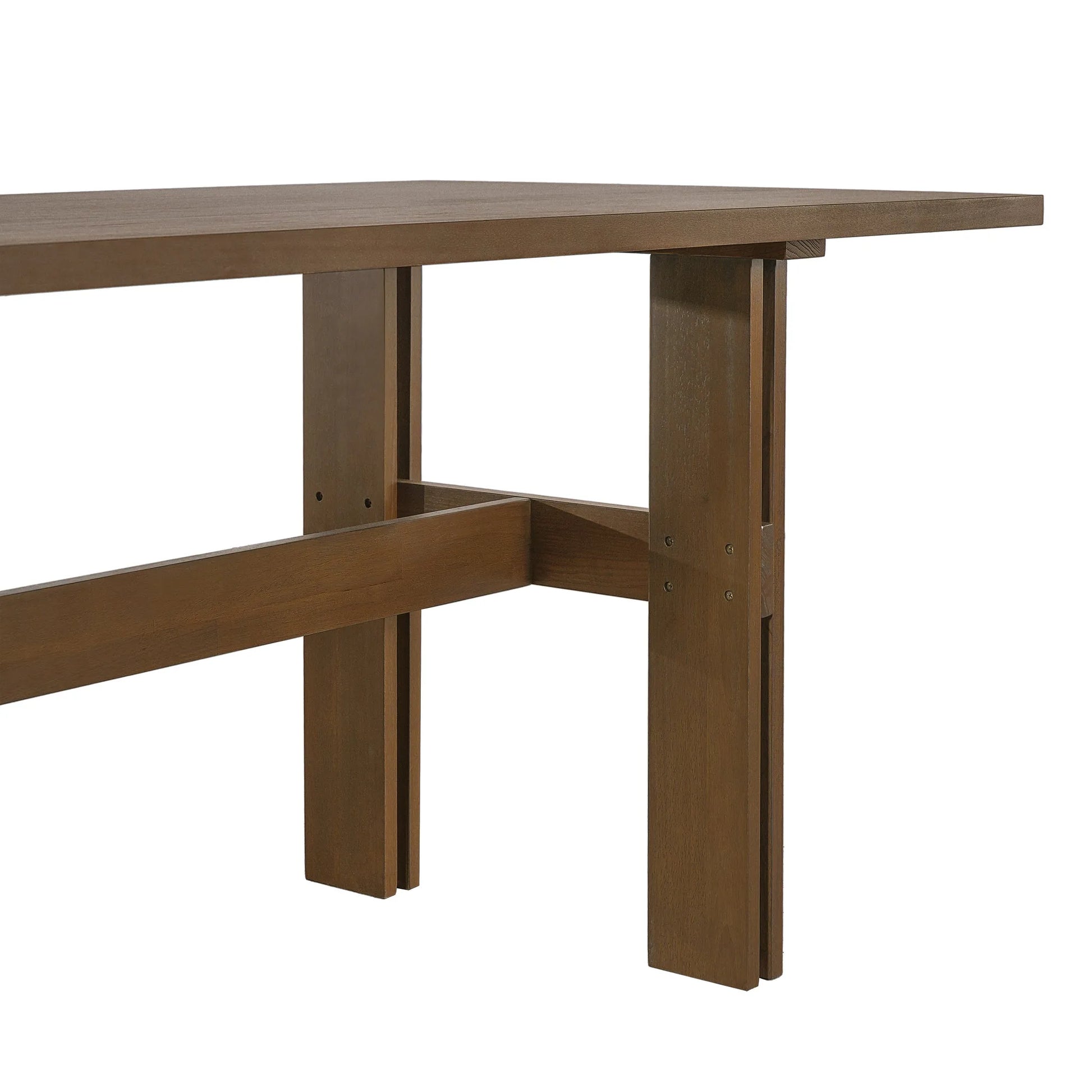 Modern Wooden Dining Table for 4 to 6 People, 71' Large Kitchen Dining Table with Wood Pedestal Base, Mid Century Rectangular Long Dinner Table for Home Dining Room Restaurant, Walnut detail view 9