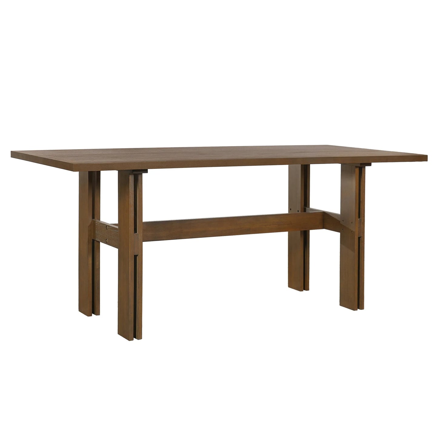 Modern Wooden Dining Table for 4 to 6 People, 71' Large Kitchen Dining Table with Wood Pedestal Base, Mid Century Rectangular Long Dinner Table for Home Dining Room Restaurant, Walnut detail view 10