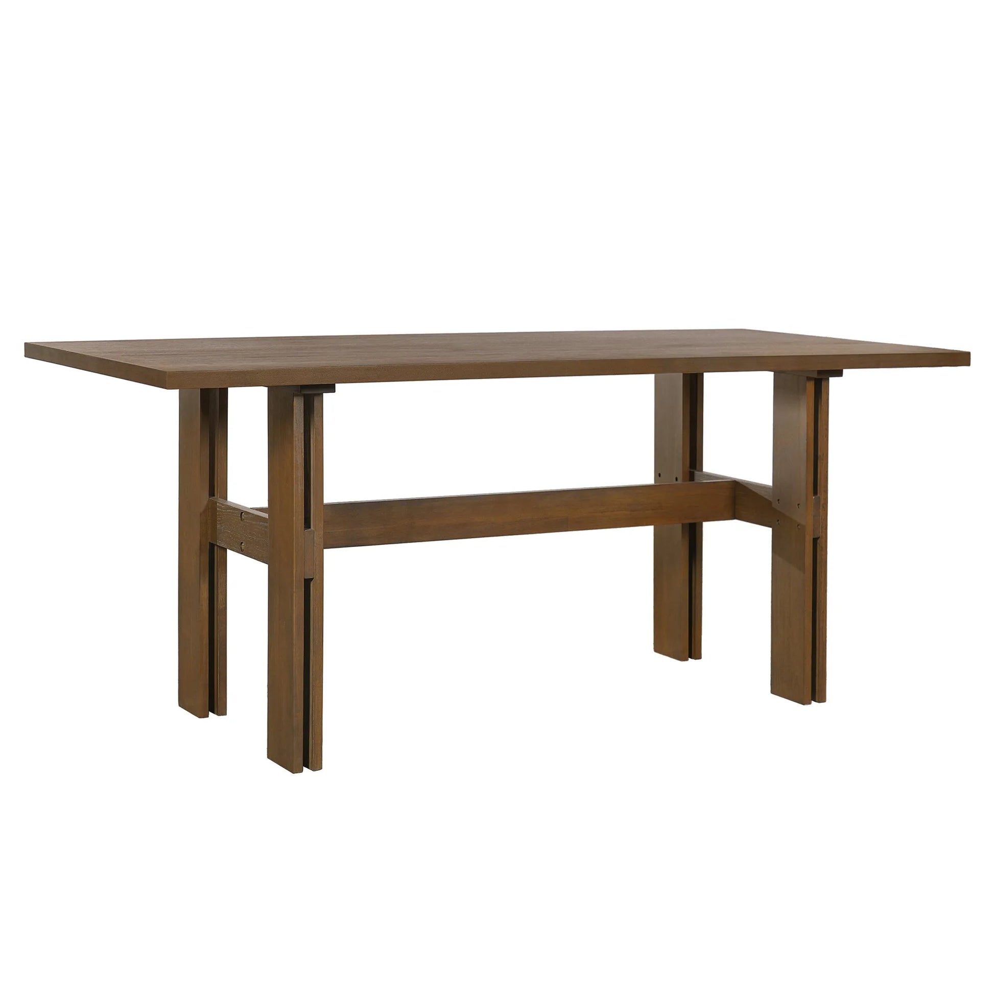 Modern Wooden Dining Table for 4 to 6 People, 71' Large Kitchen Dining Table with Wood Pedestal Base, Mid Century Rectangular Long Dinner Table for Home Dining Room Restaurant, Walnut detail view 10