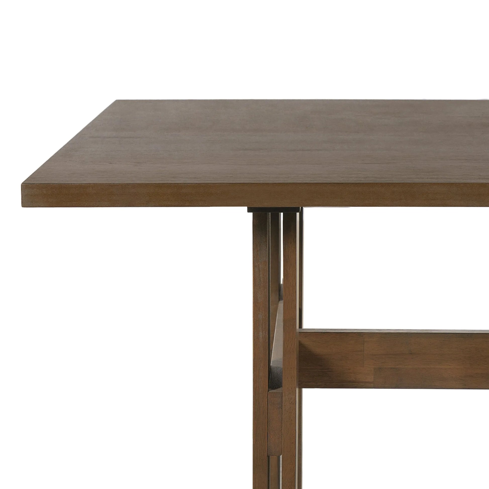 Modern Wooden Dining Table for 4 to 6 People, 71' Large Kitchen Dining Table with Wood Pedestal Base, Mid Century Rectangular Long Dinner Table for Home Dining Room Restaurant, Walnut detail view 11
