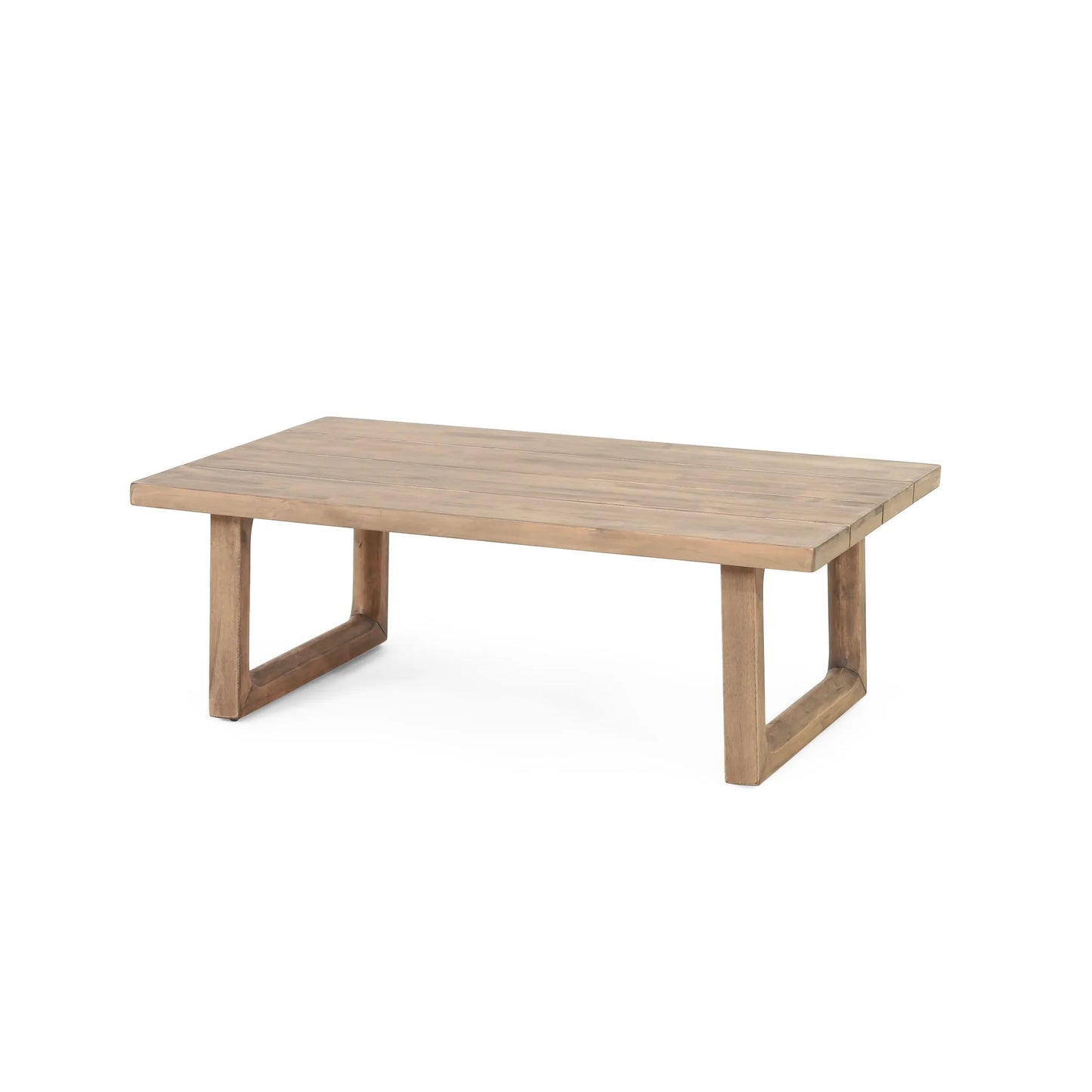 Outdoor Acacia Wood Loveseat and Coffee Table Set with Cushions, Brown Wash, Beige detail view 14