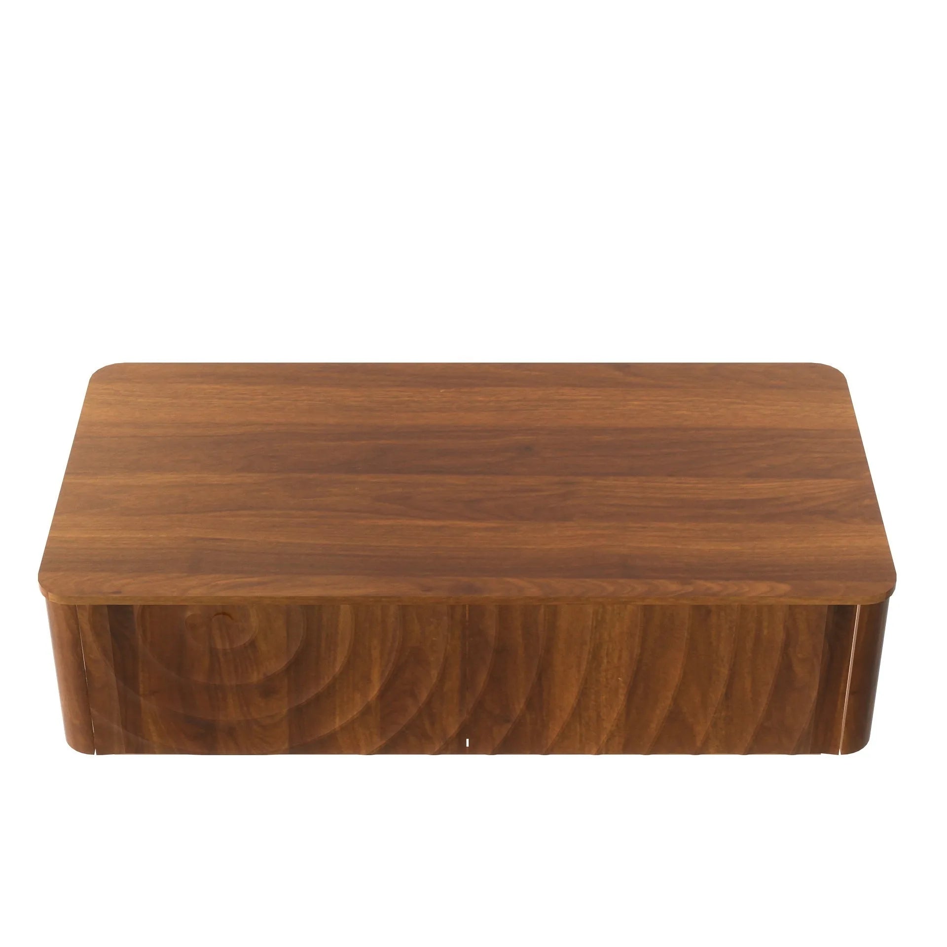 47'' Rectangle Coffee Table With Storage Mid Century Farmhouse Square Spiral Grain Coffee Tables Walnut For Living Room Coffee Table With 2 Drawers (Brown) detail view 10