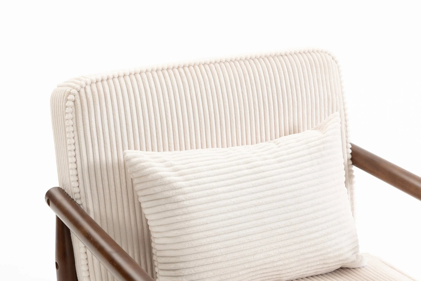 Storage Chair, Mid Century Modern Accent Chair with Solid Wood Frame, Upholstered Living Room Chairs with Waist Cushion, Reading Armchair for Bedroom Sunroom detail view 6