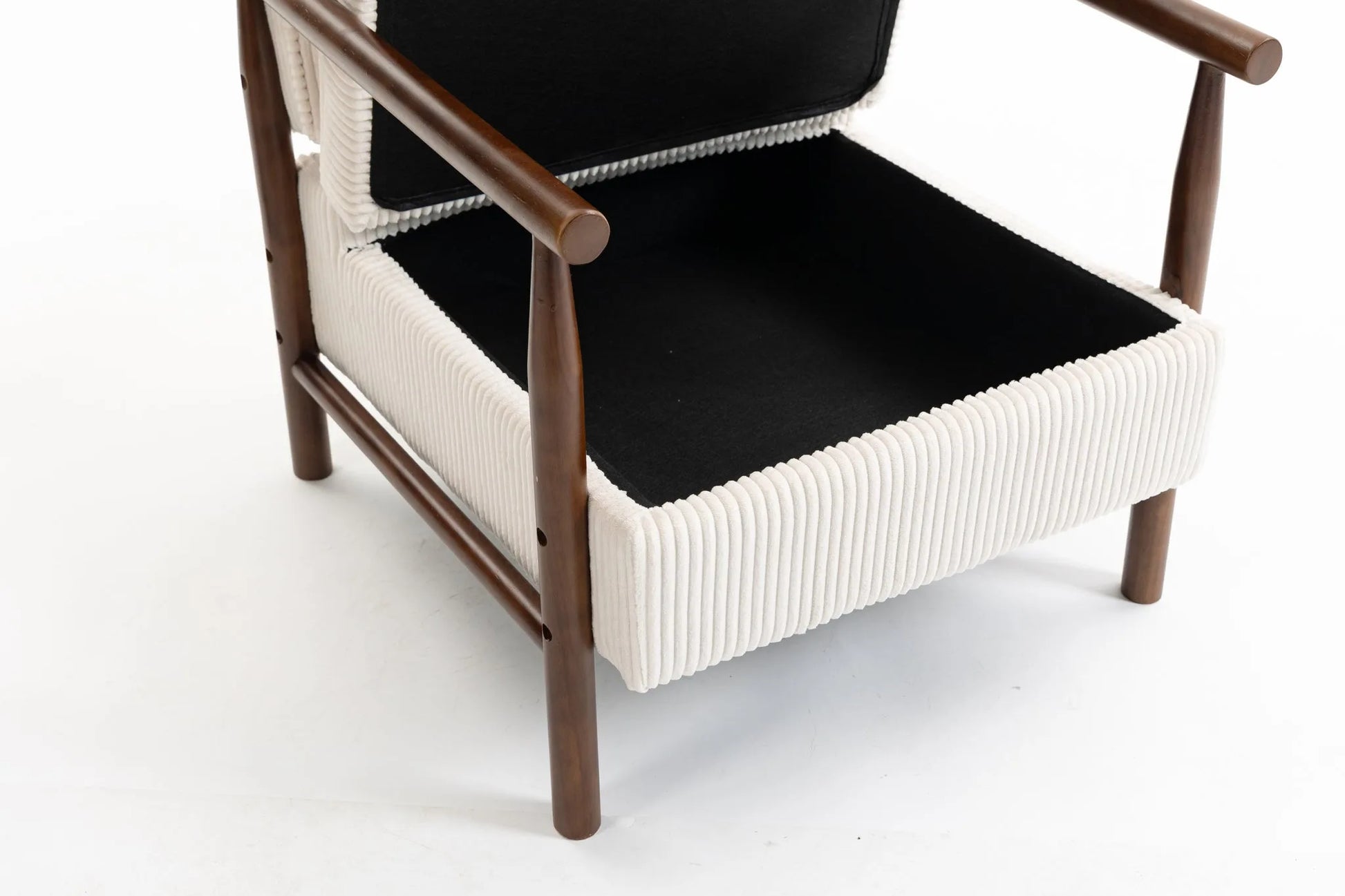 Storage Chair, Mid Century Modern Accent Chair with Solid Wood Frame, Upholstered Living Room Chairs with Waist Cushion, Reading Armchair for Bedroom Sunroom detail view 11