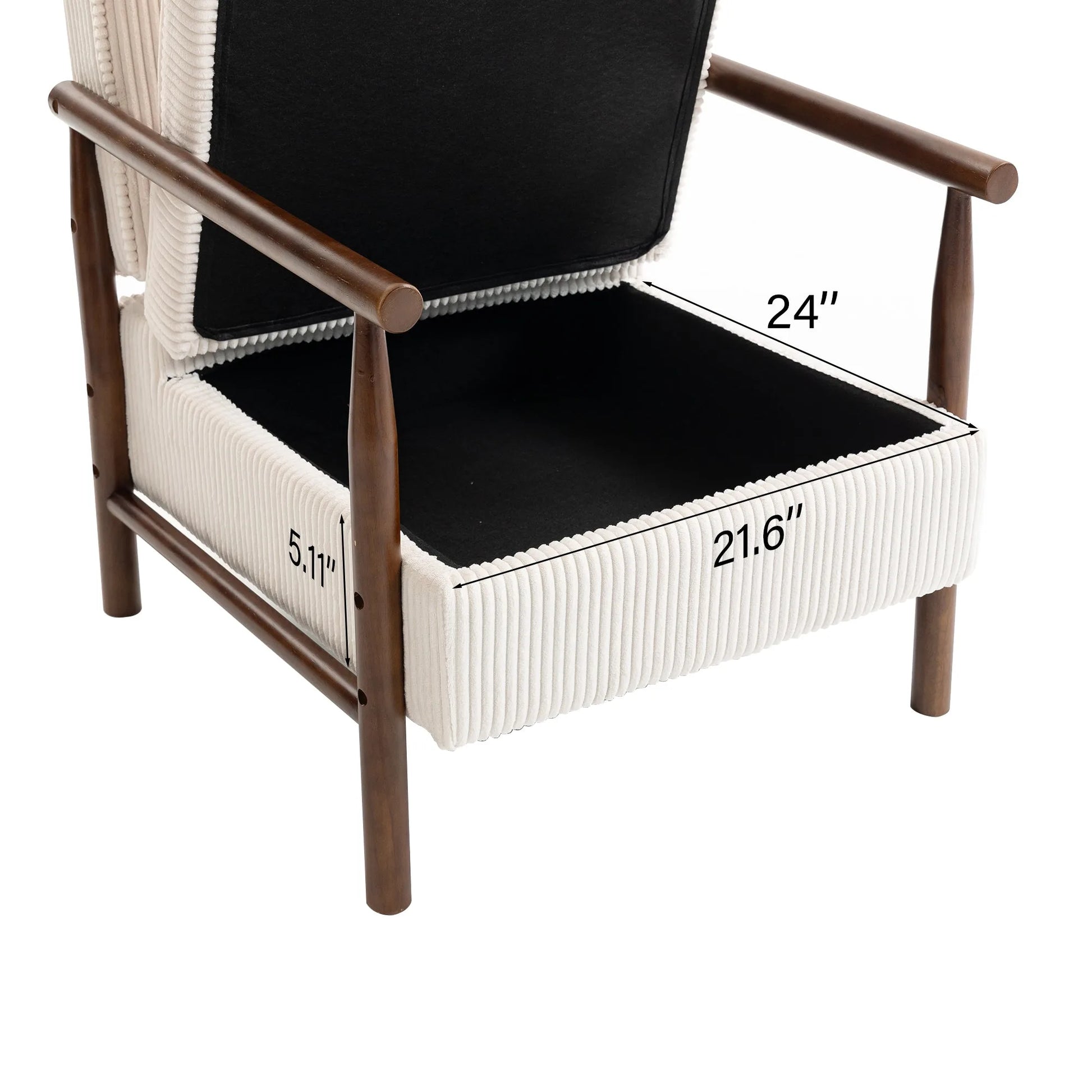 Storage Chair, Mid Century Modern Accent Chair with Solid Wood Frame, Upholstered Living Room Chairs with Waist Cushion, Reading Armchair for Bedroom Sunroom detail view 18