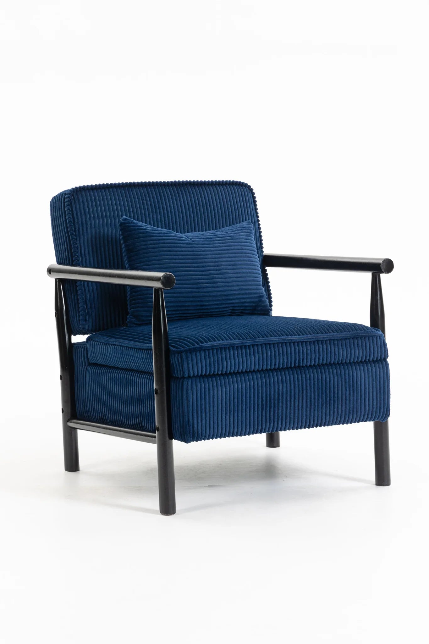 Storage Chair, Mid Century Modern Accent Chair with Solid Wood Frame, Upholstered Living Room Chairs with Waist Cushion, Reading Armchair for Bedroom Sunroom detail view 30