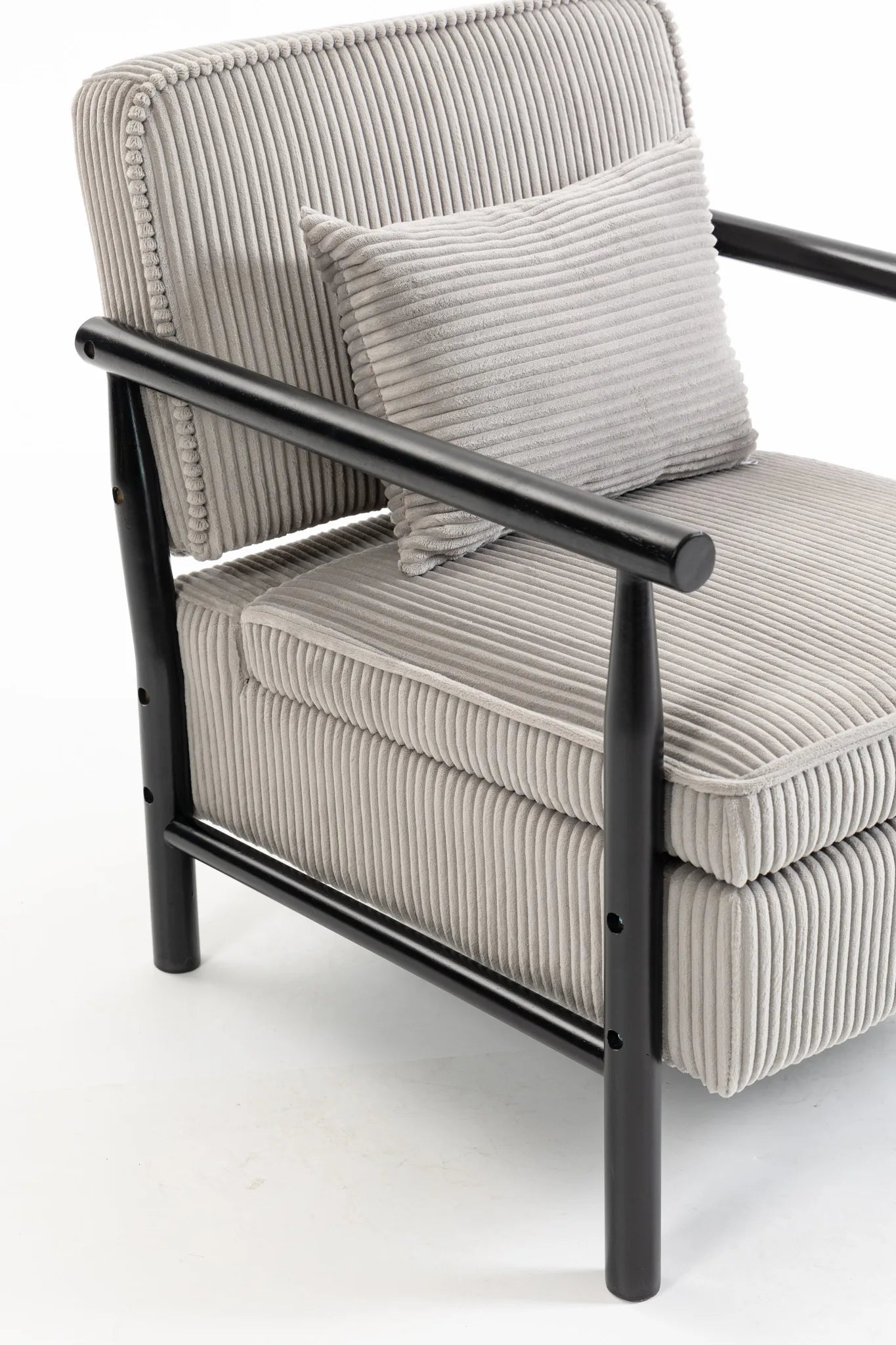 Storage Chair, Mid Century Modern Accent Chair with Solid Wood Frame, Upholstered Living Room Chairs with Waist Cushion, Reading Armchair for Bedroom Sunroom detail view 47