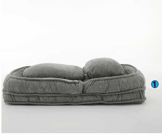 Human Dog Bed, Lazy Sofa Couch, 5 Adjustable Position, sit, sleep, fold, suit to put in bedroom, living room, Space Saving Design, Gray detail view 2