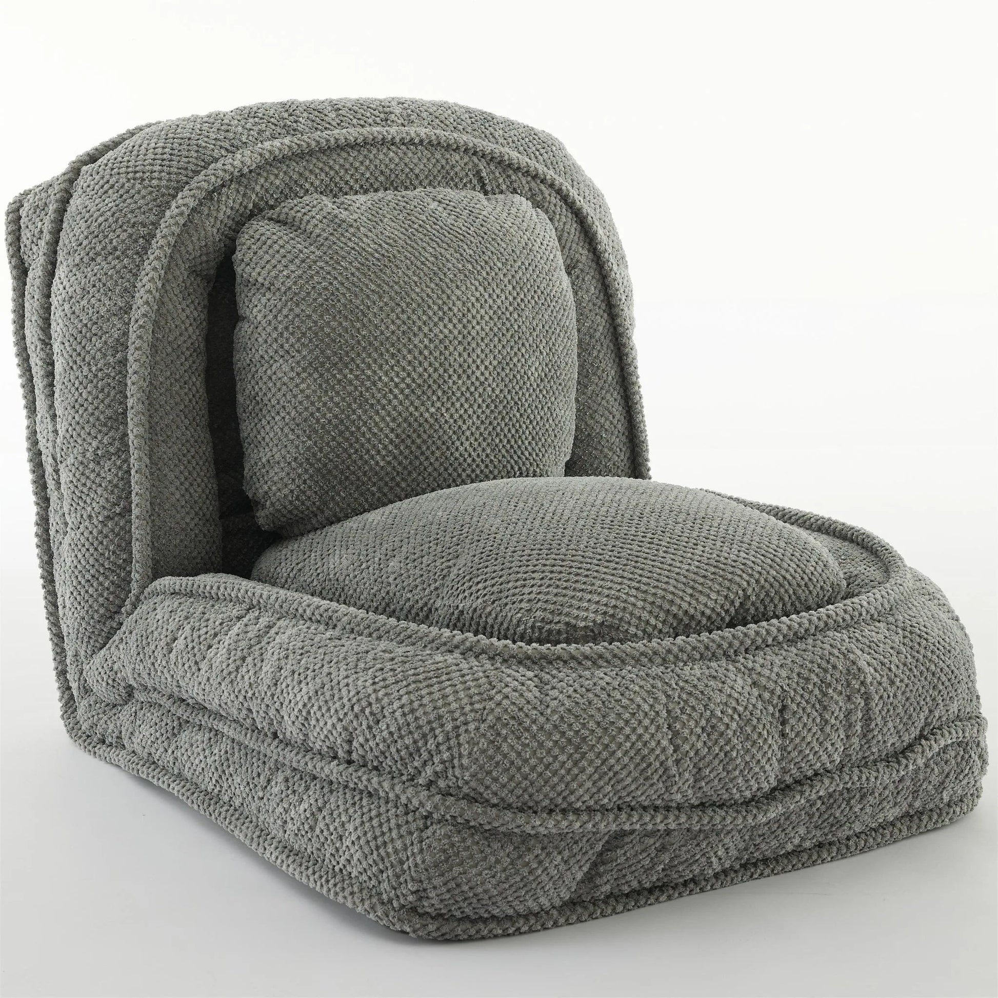 Human Dog Bed, Lazy Sofa Couch, 5 Adjustable Position, sit, sleep, fold, suit to put in bedroom, living room, Space Saving Design, Gray detail view 8