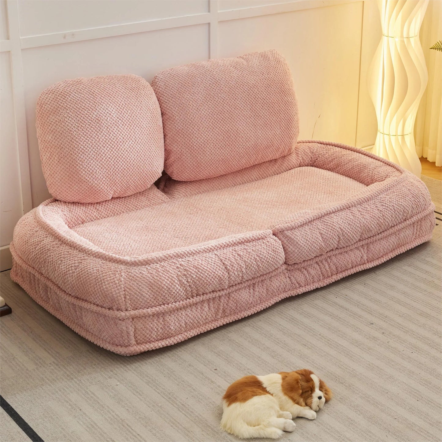 Human Dog Bed, Lazy Sofa Couch, 5 Adjustable Position, sit, sleep, fold, suit to put in bedroom, living room, Space Saving Design, Gray detail view 21