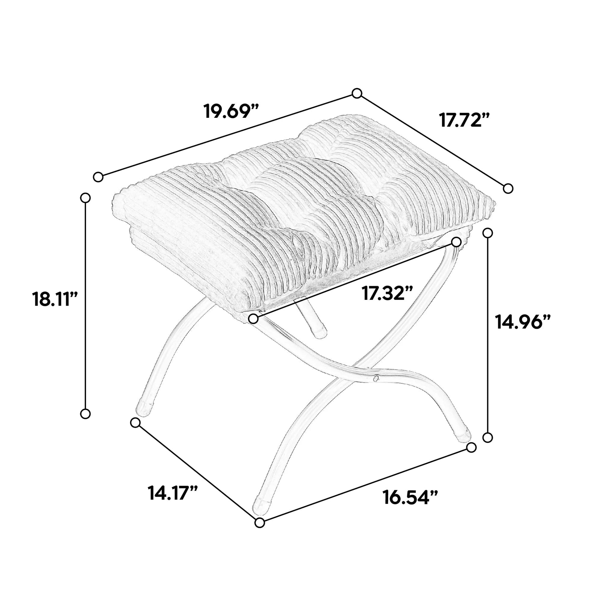 Lazy Chair with Ottoman, Modern Lounge Accent Chair with Armrests and a Side Pocket, Leisure Upholstered Sofa Chair Reading Chair with Footrest for Small Space, Corner Chair-White detail view 11
