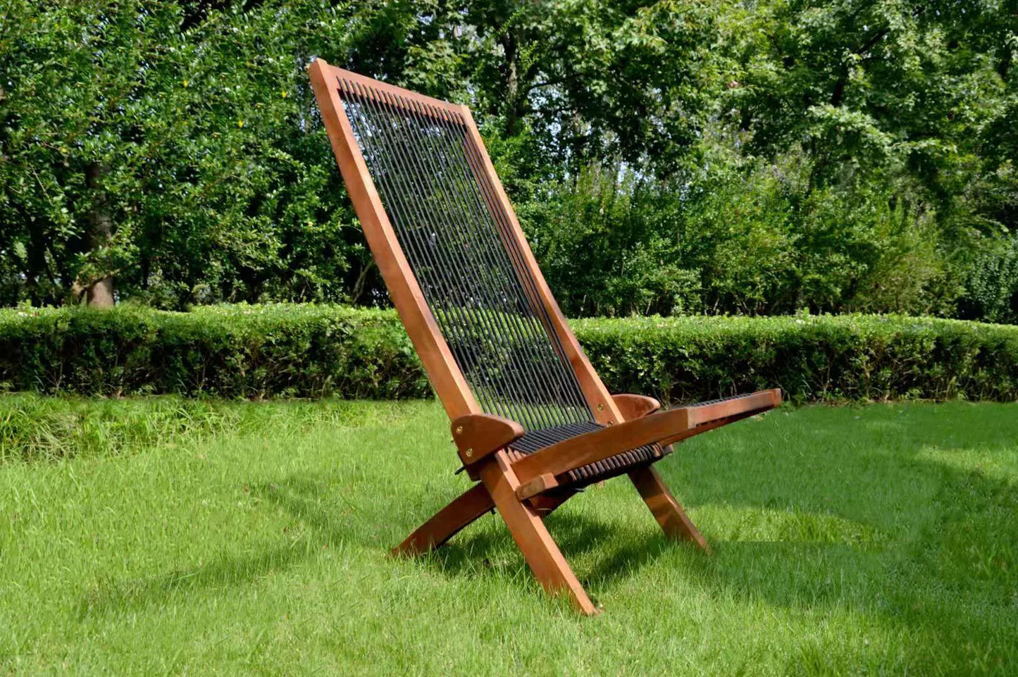 Folding Rope Wood Chair lifestyle view
