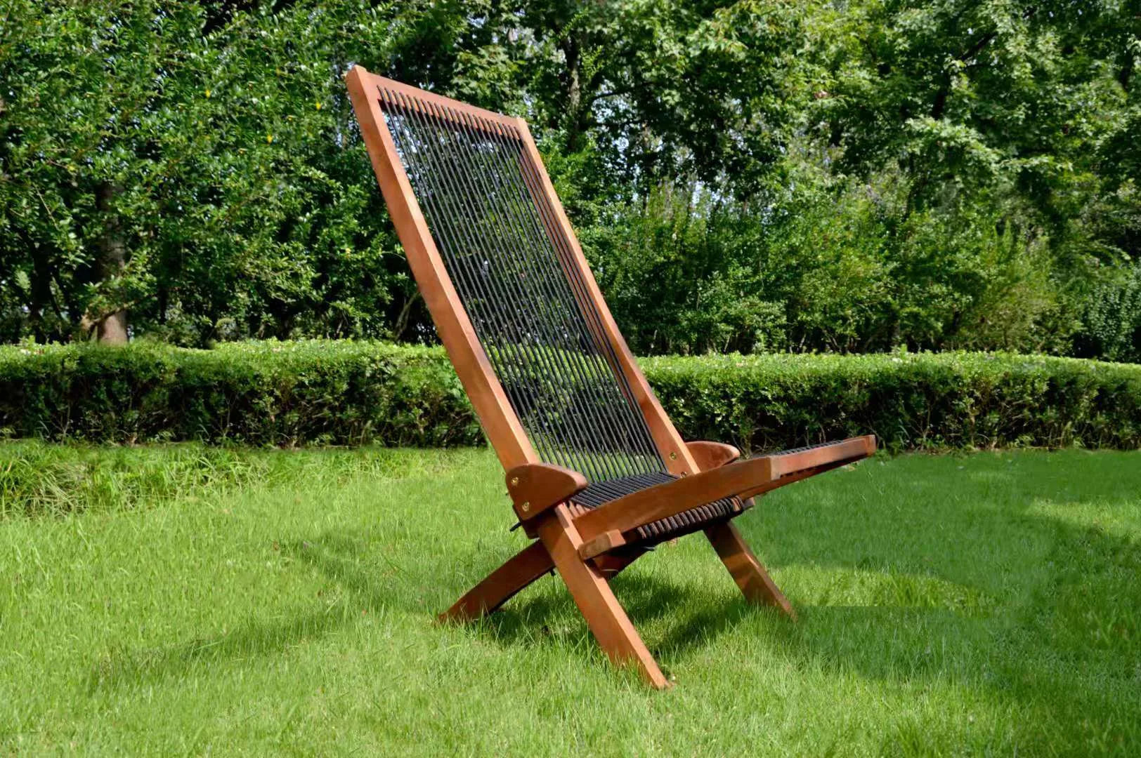 Folding Rope Wood Chair lifestyle view