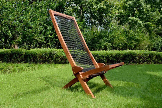 Folding Rope Wood Chair lifestyle view