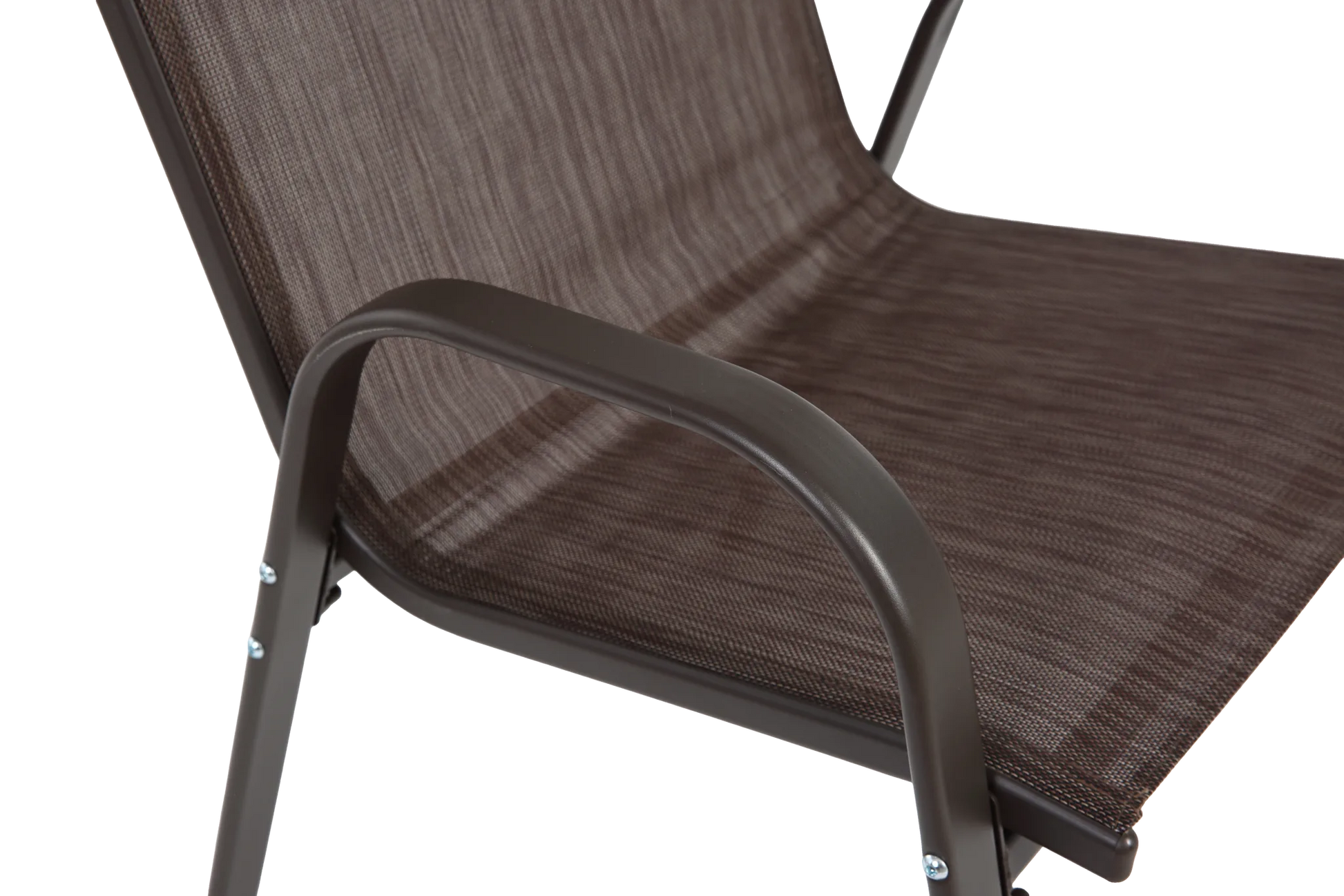 4 Piece Patio Chairs, Outdoor Camping Chairs with Breathable Textilene Fabric, Set of 4 Garden Chairs with Armrest High Backrest for Garden Patio Pool Beach Yard Space Saving ( Brown) detail view 6