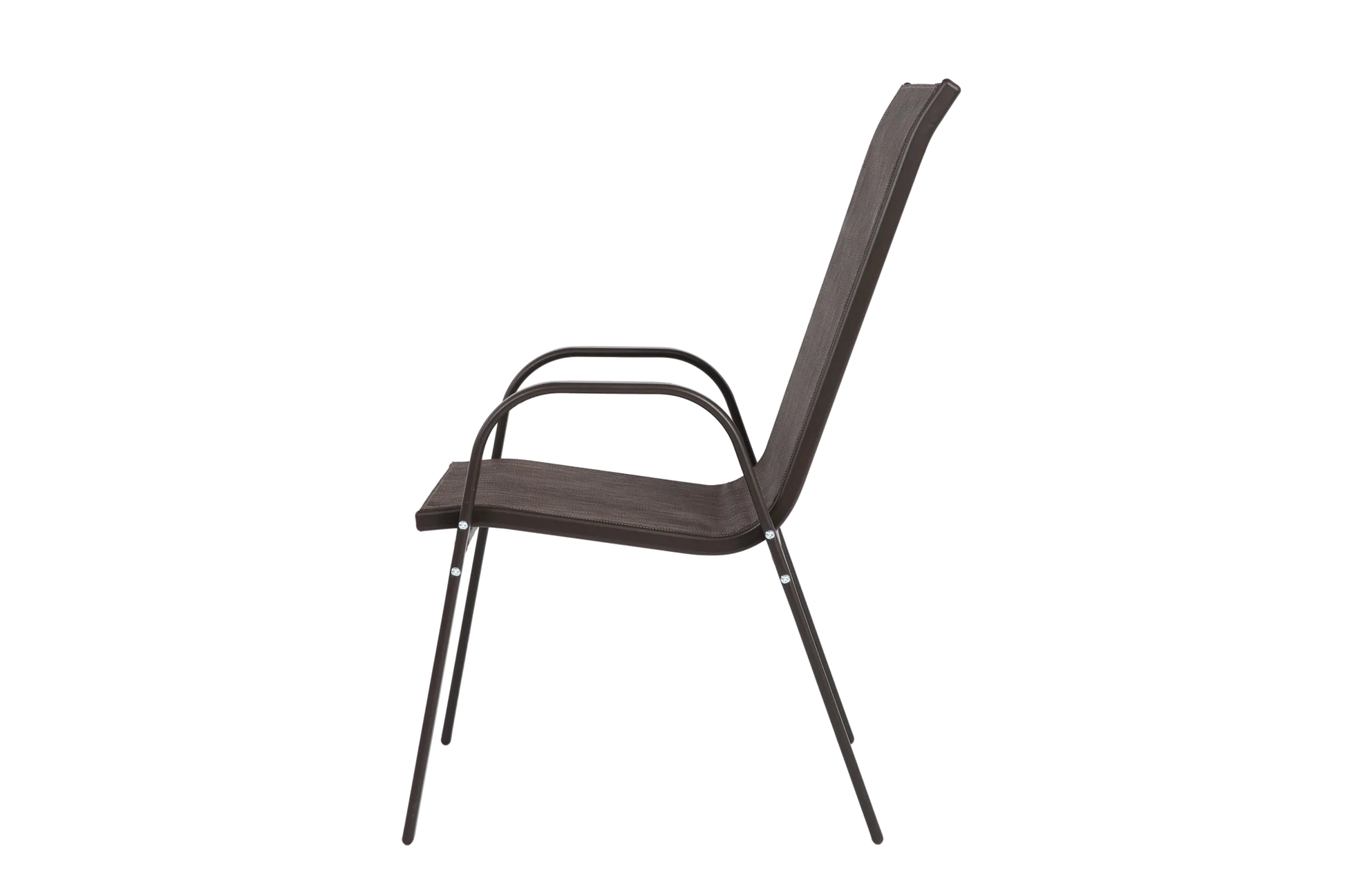 4 Piece Patio Chairs, Outdoor Camping Chairs with Breathable Textilene Fabric, Set of 4 Garden Chairs with Armrest High Backrest for Garden Patio Pool Beach Yard Space Saving ( Brown) detail view 11