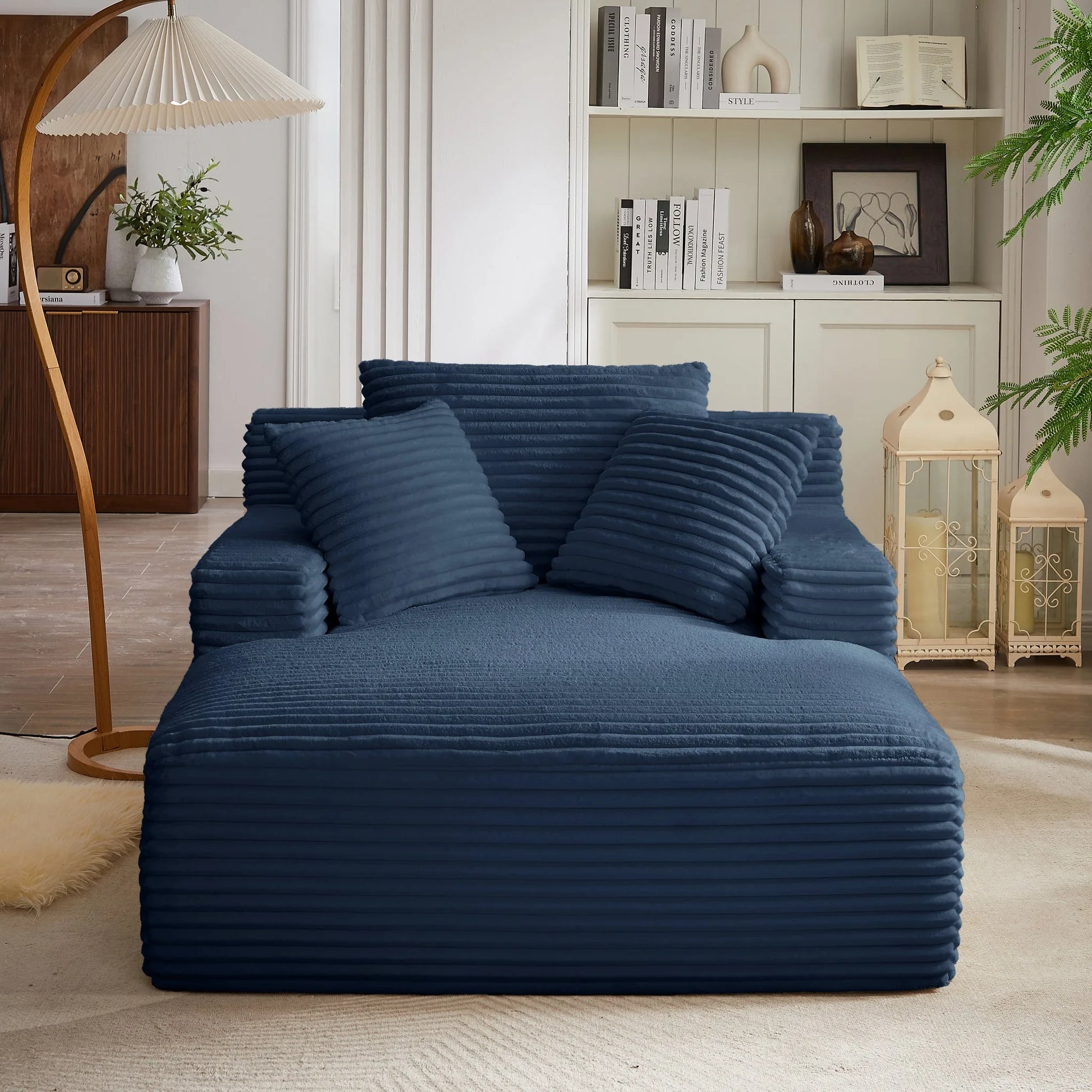 Oversized Chaise Lounge Chair Indoor, Corduroy Upholstered Modern Sofa Couch, No Assembly Required, Comfy Sleeper Sofa for Living Room, Office detail view 12