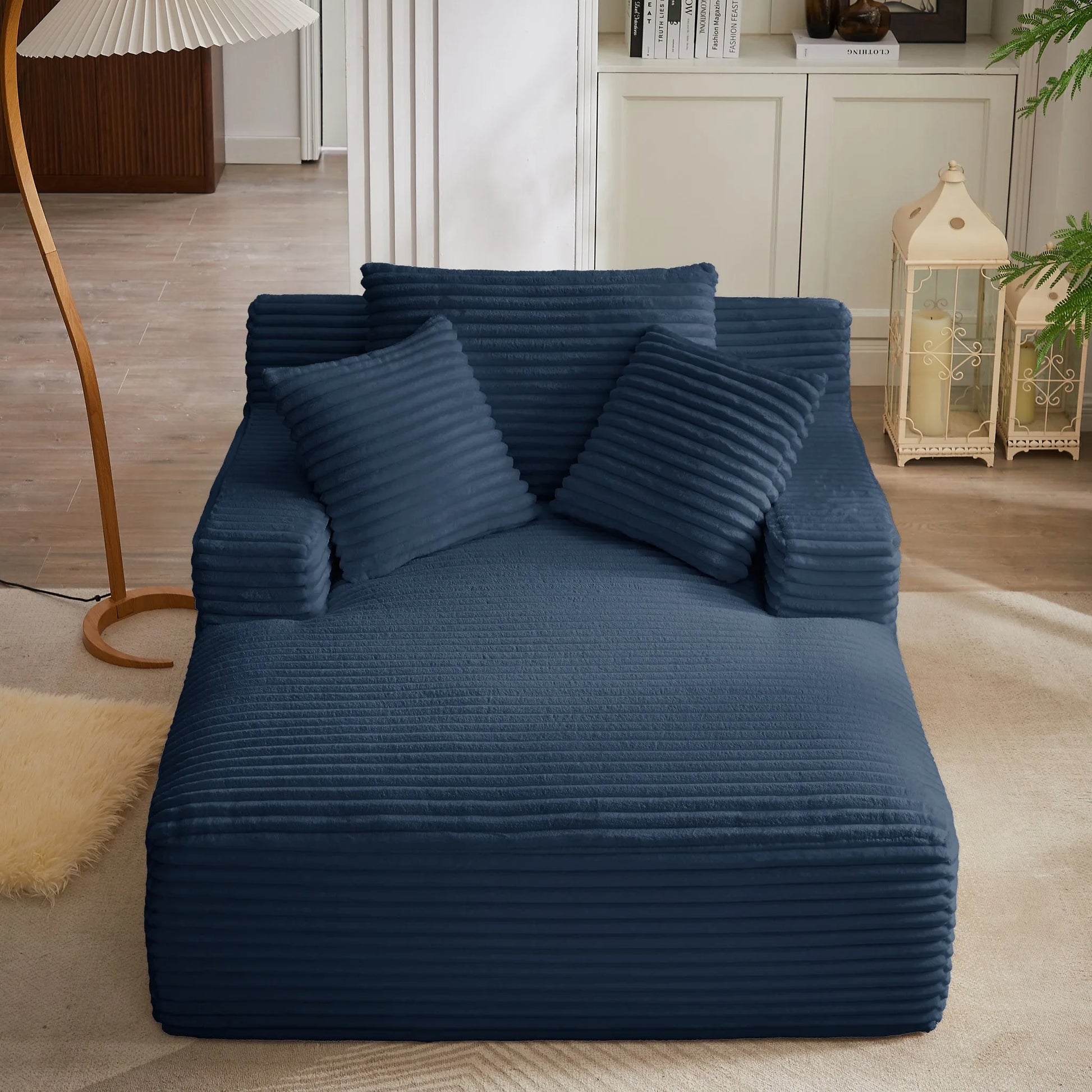 Oversized Chaise Lounge Chair Indoor, Corduroy Upholstered Modern Sofa Couch, No Assembly Required, Comfy Sleeper Sofa for Living Room, Office detail view 13