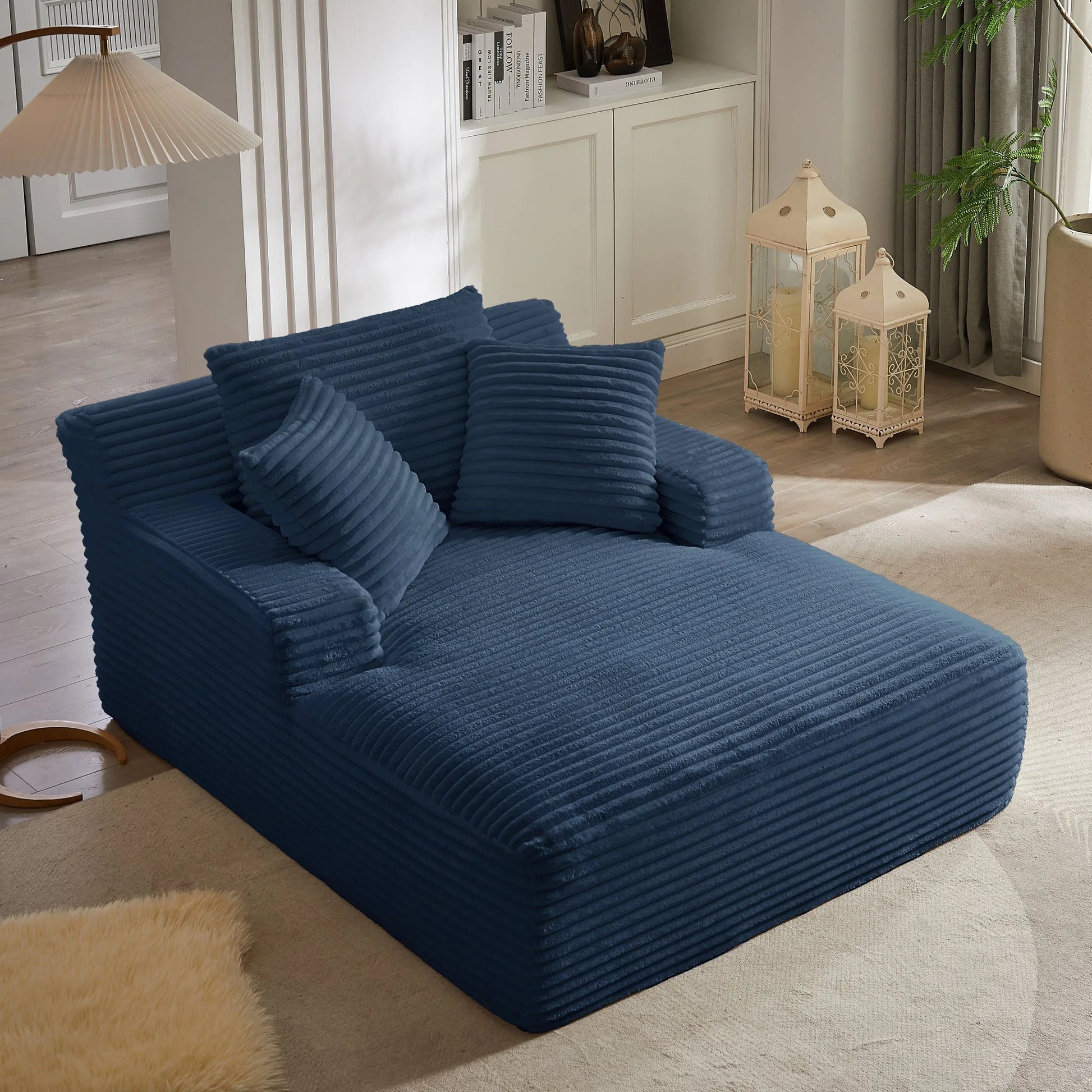Oversized Chaise Lounge Chair Indoor, Corduroy Upholstered Modern Sofa Couch, No Assembly Required, Comfy Sleeper Sofa for Living Room, Office detail view 15
