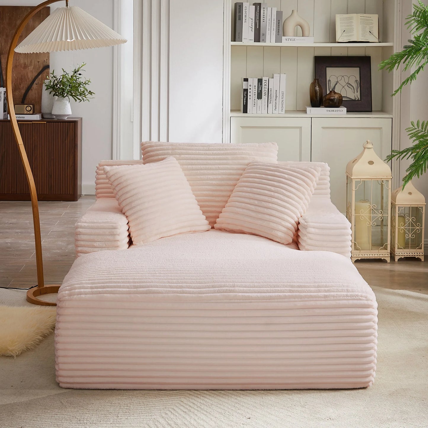 Oversized Chaise Lounge Chair Indoor, Corduroy Upholstered Modern Sofa Couch, No Assembly Required, Comfy Sleeper Sofa for Living Room, Office detail view 22