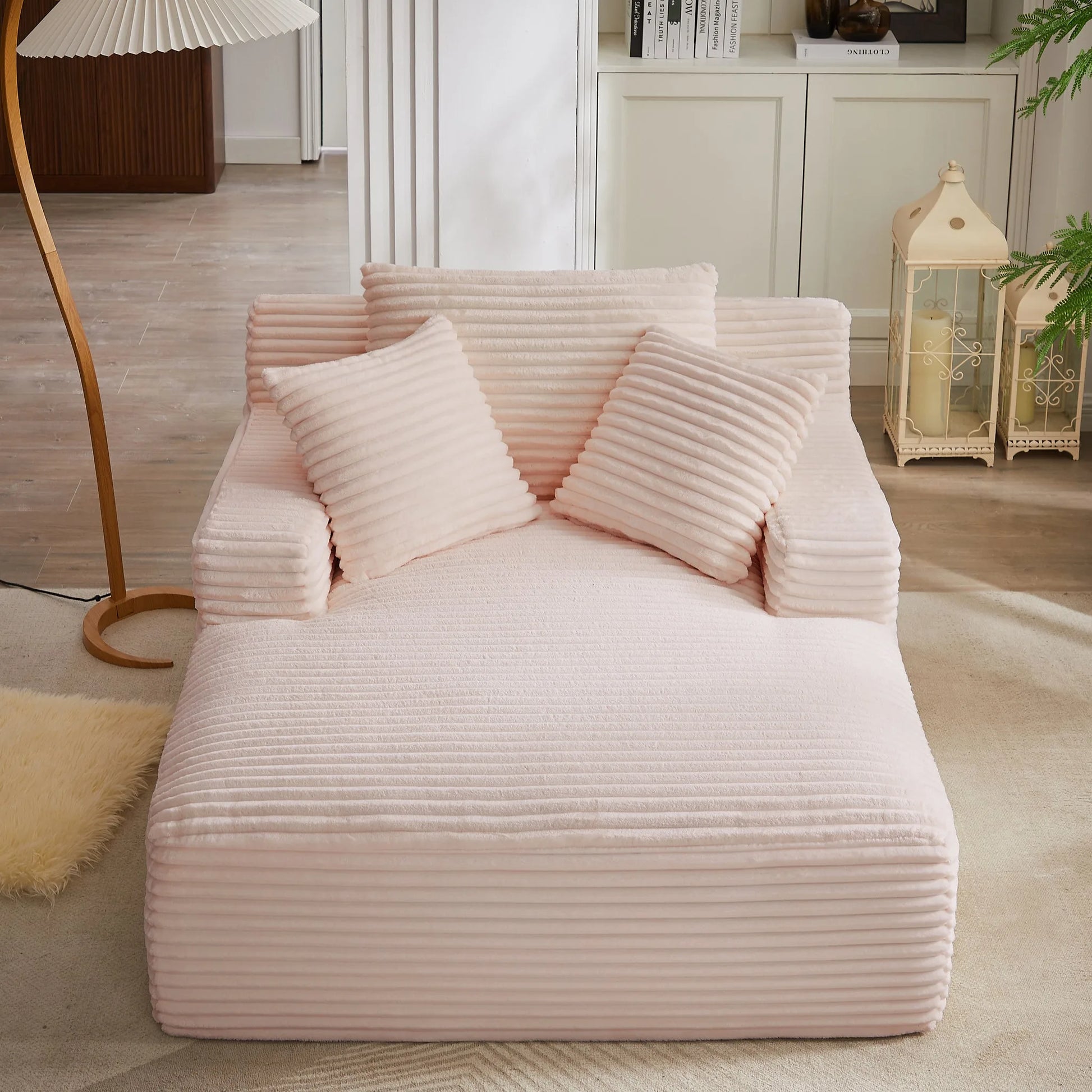 Oversized Chaise Lounge Chair Indoor, Corduroy Upholstered Modern Sofa Couch, No Assembly Required, Comfy Sleeper Sofa for Living Room, Office detail view 23