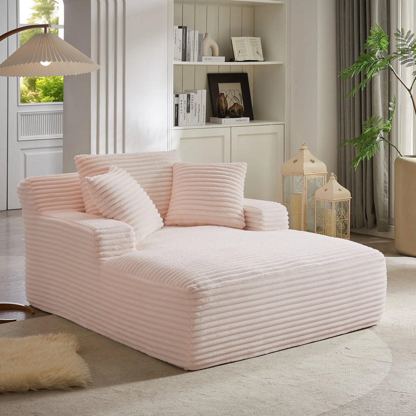 Oversized Chaise Lounge Chair Indoor, Corduroy Upholstered Modern Sofa Couch, No Assembly Required, Comfy Sleeper Sofa for Living Room, Office detail view 24