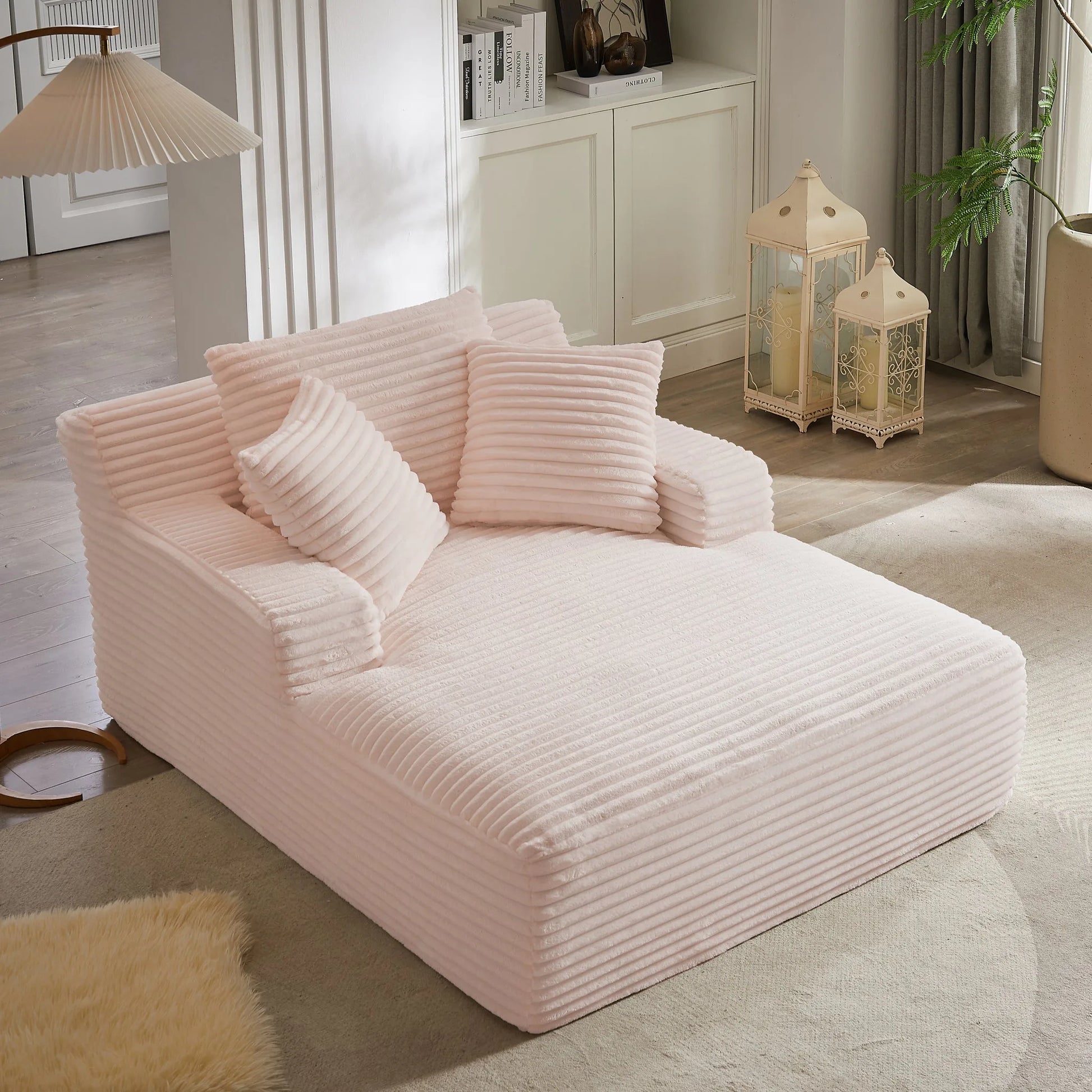 Oversized Chaise Lounge Chair Indoor, Corduroy Upholstered Modern Sofa Couch, No Assembly Required, Comfy Sleeper Sofa for Living Room, Office detail view 25