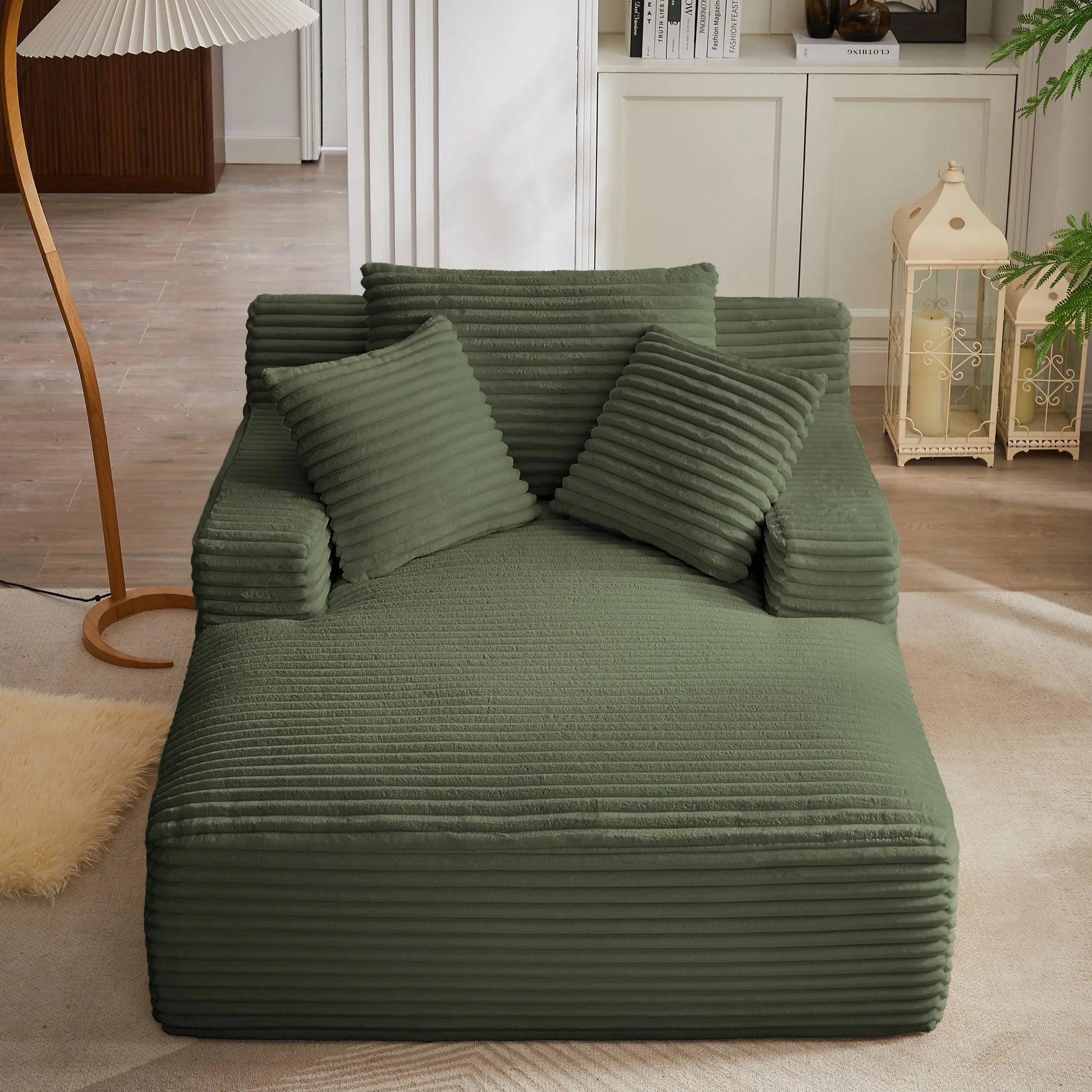 Oversized Chaise Lounge Chair Indoor, Corduroy Upholstered Modern Sofa Couch, No Assembly Required, Comfy Sleeper Sofa for Living Room, Office detail view 32