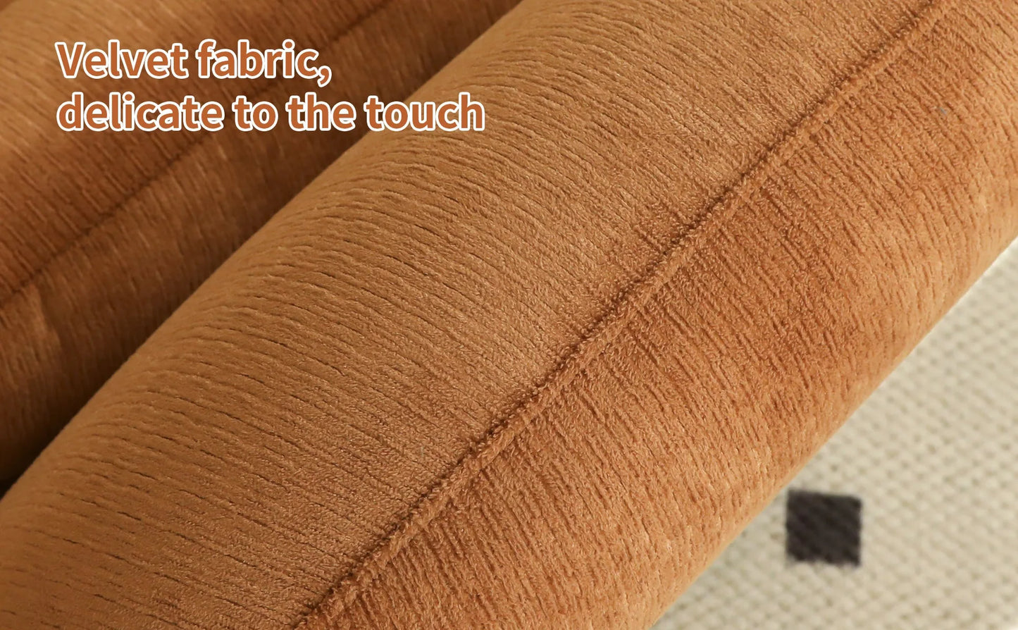 Cute Accent Chair with Solid Wood Legs, Living Room Chair with Soft fabric Cushion, Cozy Bedroom Chair, Comfy Armless Reading Chair for Apartment, Waiting Room, Balcony (Caramel) detail view 22