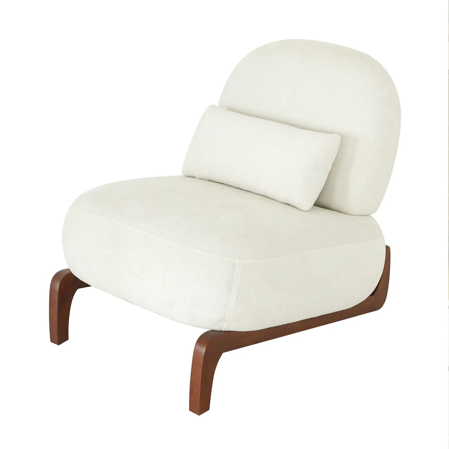 Cute Accent Chair with Solid Wood Legs, Living Room Chair with Soft fabric Cushion, Cozy Bedroom Chair, Comfy Armless Reading Chair for Apartment, Waiting Room, Balcony (Caramel) detail view 62