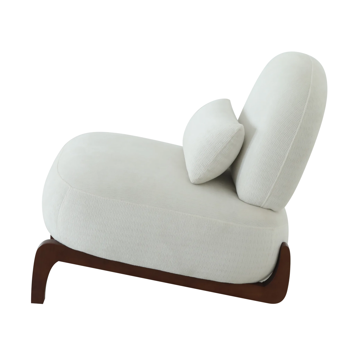 Cute Accent Chair with Solid Wood Legs, Living Room Chair with Soft fabric Cushion, Cozy Bedroom Chair, Comfy Armless Reading Chair for Apartment, Waiting Room, Balcony (Caramel) detail view 64