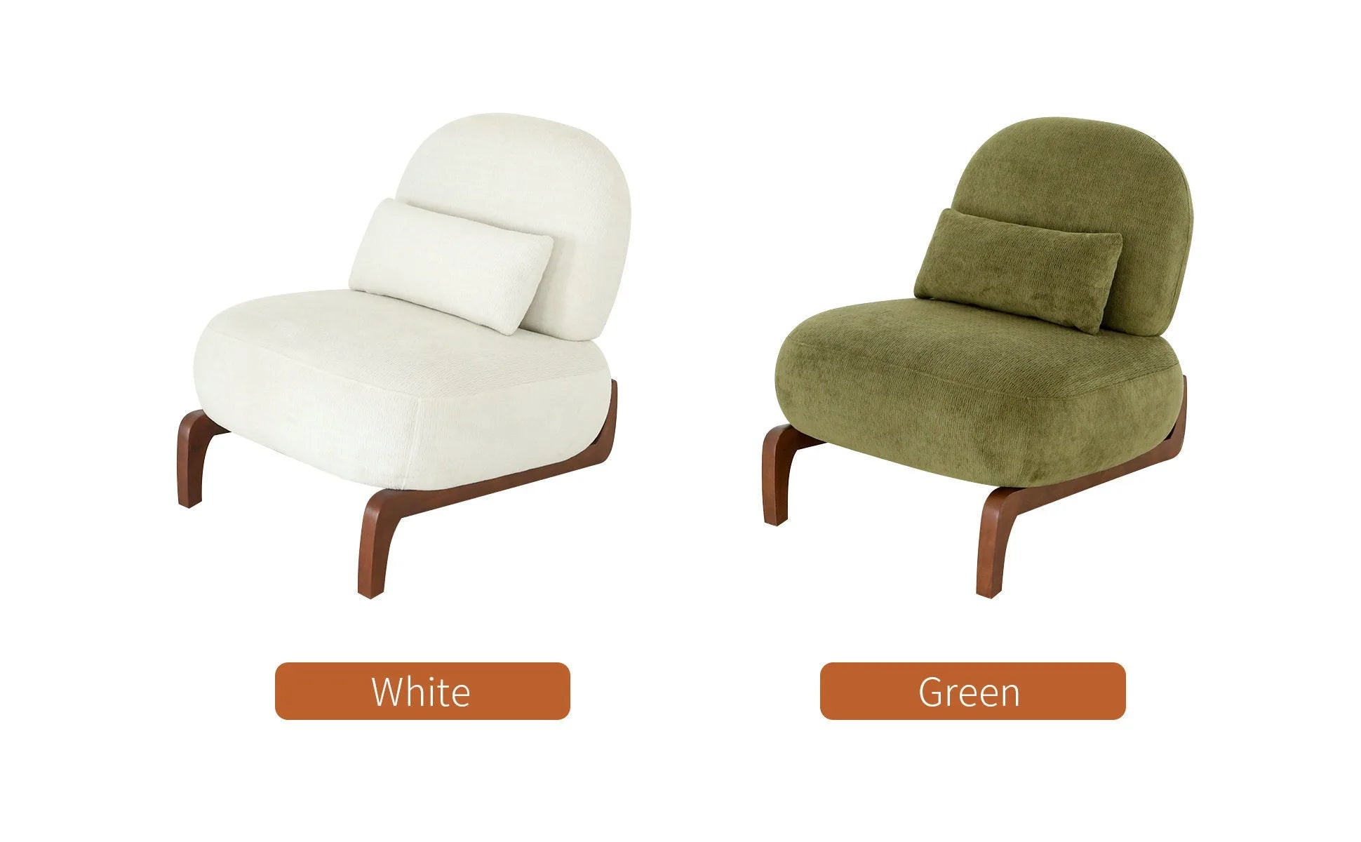 Cute Accent Chair with Solid Wood Legs, Living Room Chair with Soft fabric Cushion, Cozy Bedroom Chair, Comfy Armless Reading Chair for Apartment, Waiting Room, Balcony (Caramel) detail view 66