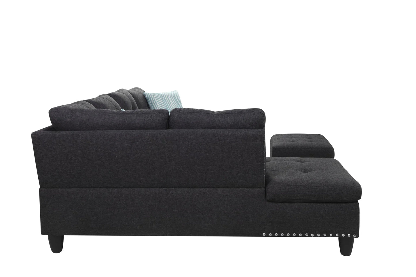Alger 98' Wide Left Hand Facing Sofa & Chaise with Ottoman detail view 9