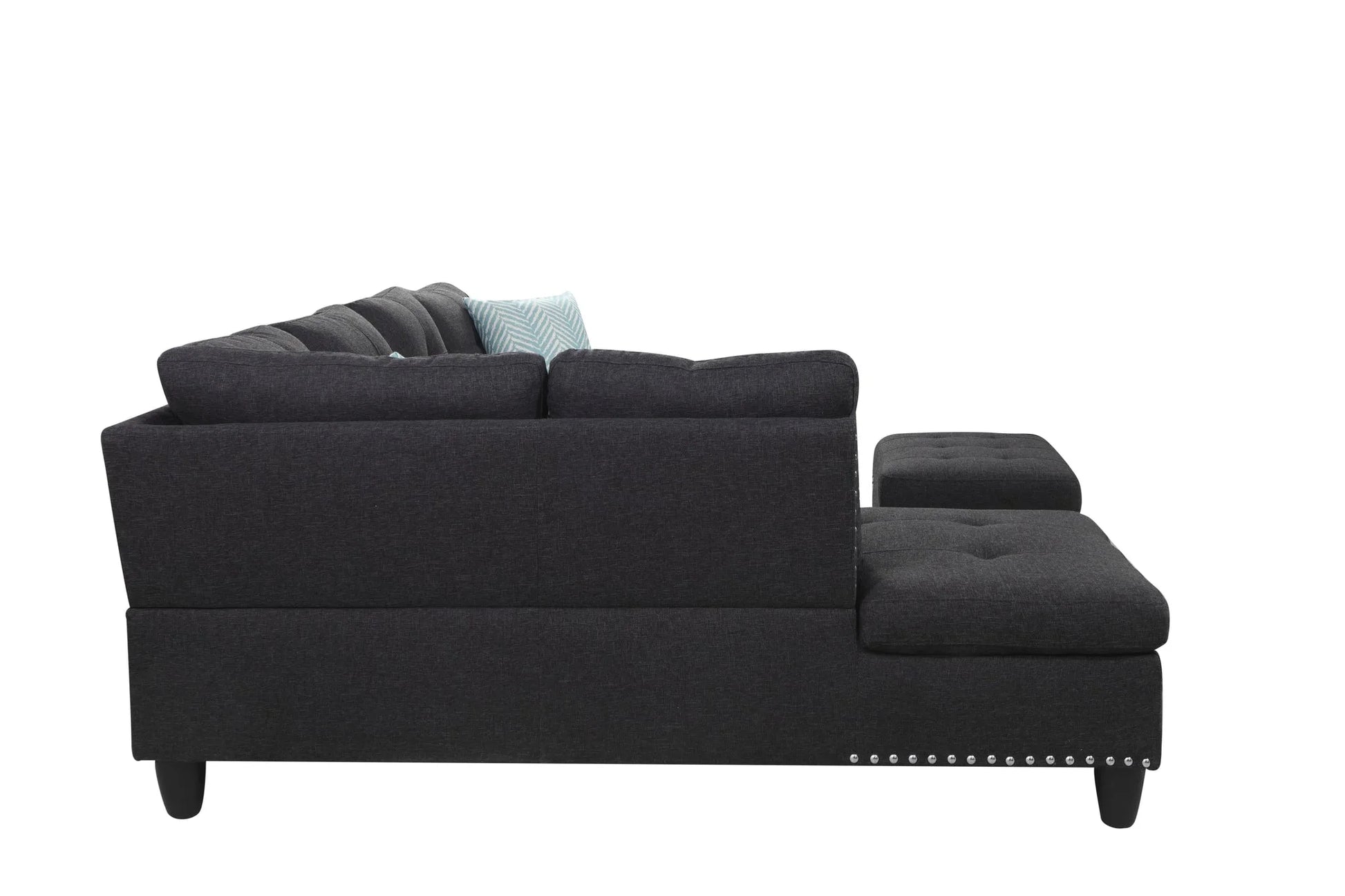Alger 98' Wide Left Hand Facing Sofa & Chaise with Ottoman detail view 9