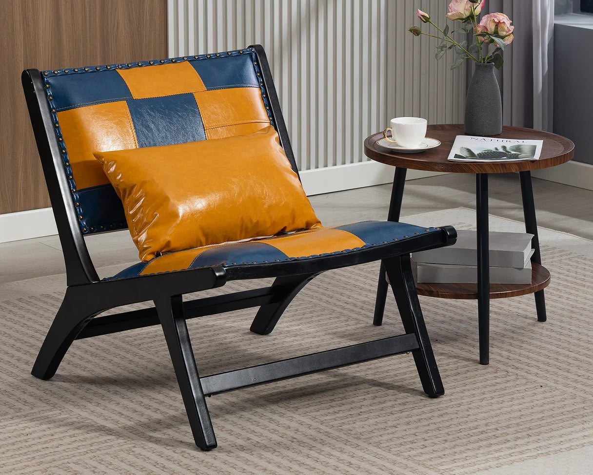 Modern Boho Accent Chairs with Solid Wood Frame for Living Room, Mid Century Lounge Chair, Side Chair Indoor detail view 3