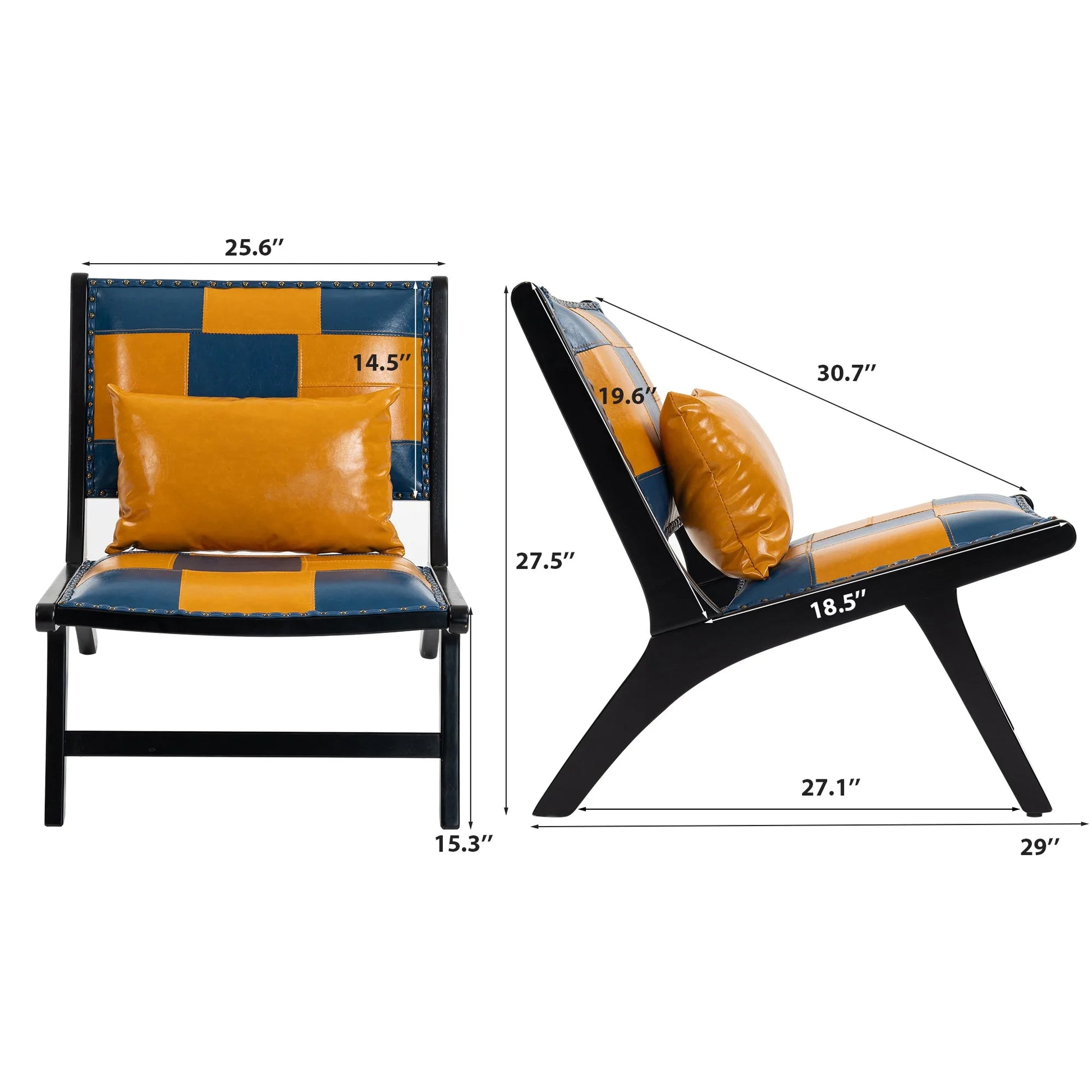 Modern Boho Accent Chairs with Solid Wood Frame for Living Room, Mid Century Lounge Chair, Side Chair Indoor detail view 12