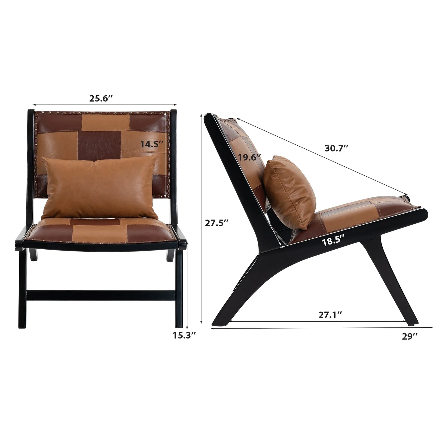 Modern Boho Accent Chairs with Solid Wood Frame for Living Room, Mid Century Lounge Chair, Side Chair Indoor detail view 24