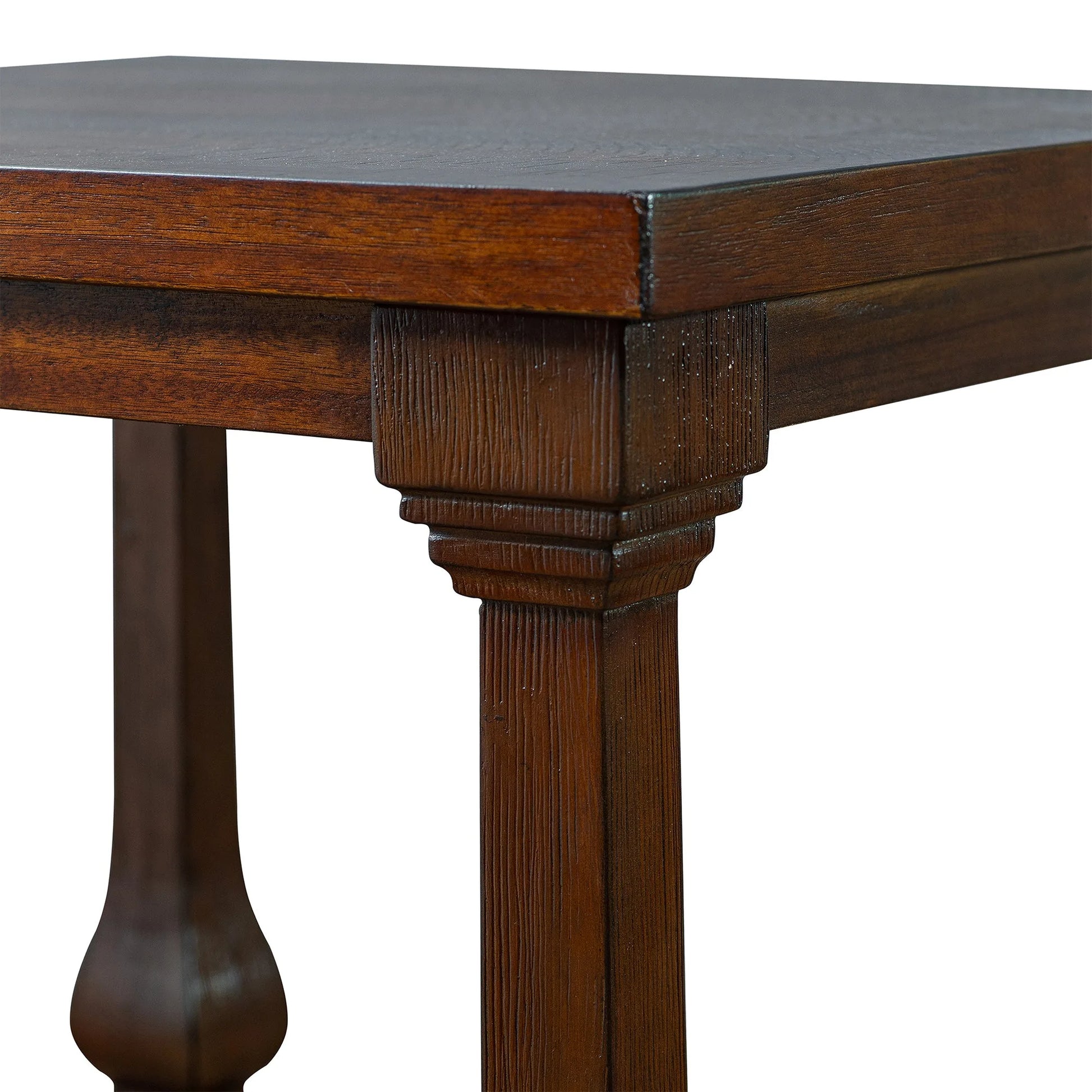 24.8' Farmhouse Wood End Table with Storage Shelf, 2-Tier Vintage Side Table with Carved Legs, Square Decorative Nightstand for Living Room & Bedroom, Walnut detail view 12