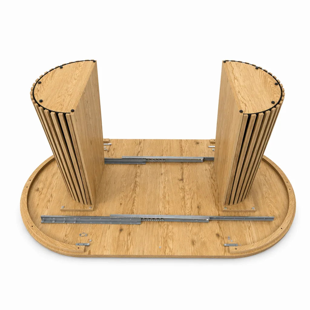 Wooden Dining Table, Flexible and Extendable, Multi-functional and Space-saving, Fashionable Oval Design and Slatted Table Legs, Tea Table or Office Desk, Beautiful and Practical detail view 15