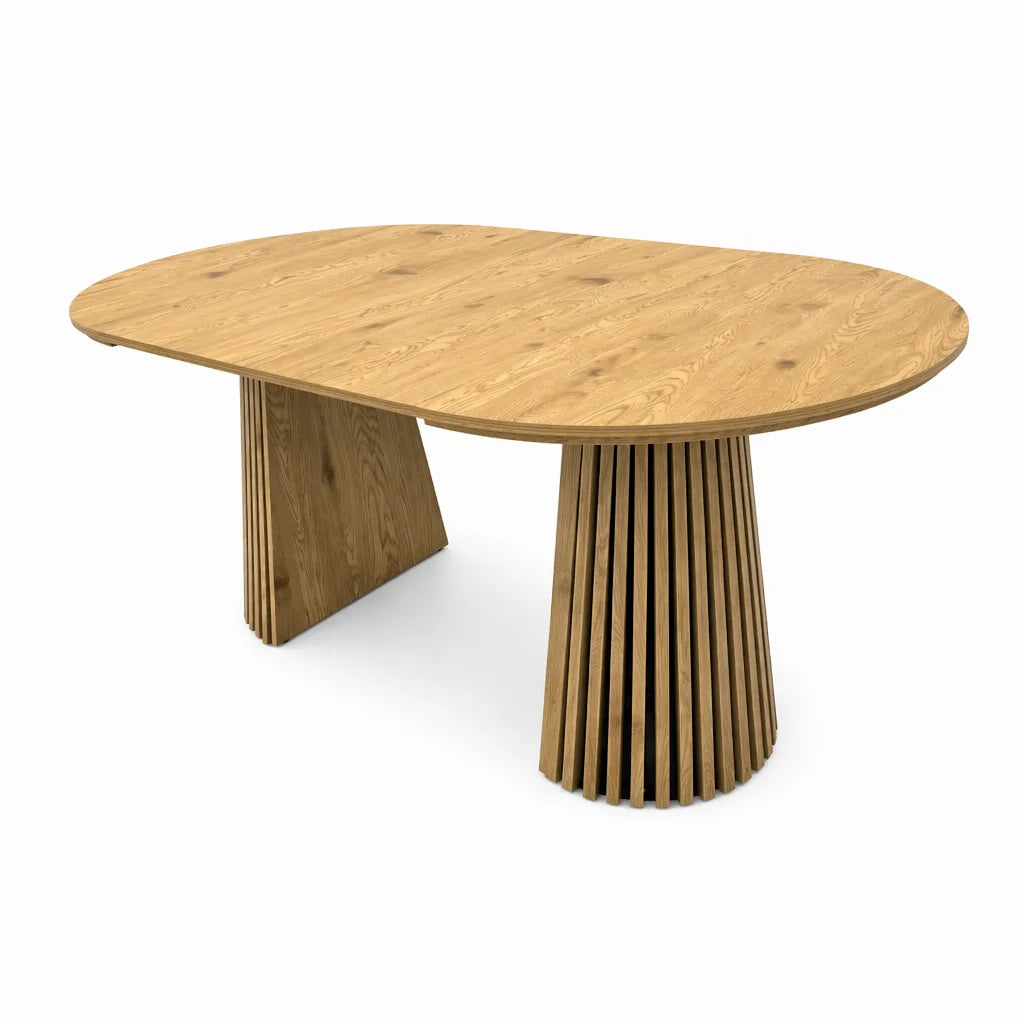 Wooden Dining Table, Flexible and Extendable, Multi-functional and Space-saving, Fashionable Oval Design and Slatted Table Legs, Tea Table or Office Desk, Beautiful and Practical detail view 20