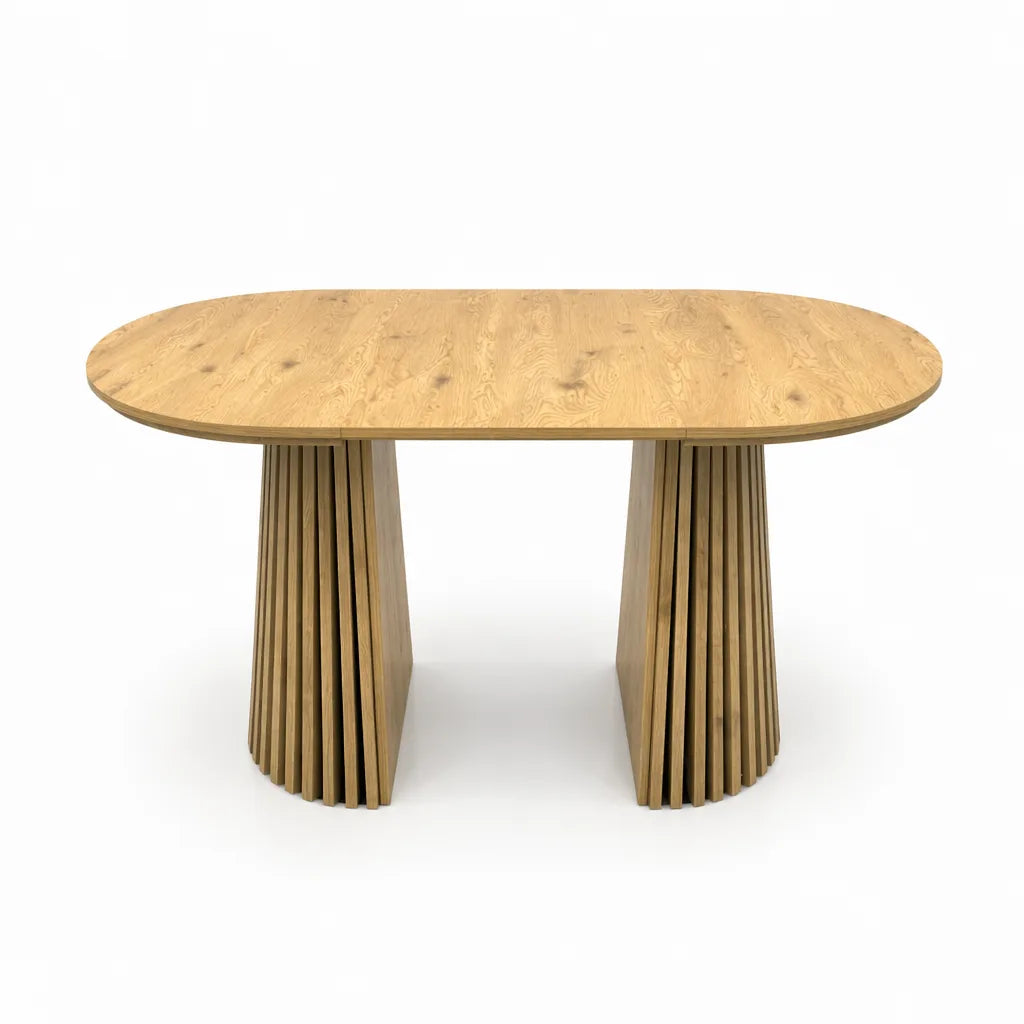 Wooden Dining Table, Flexible and Extendable, Multi-functional and Space-saving, Fashionable Oval Design and Slatted Table Legs, Tea Table or Office Desk, Beautiful and Practical detail view 22