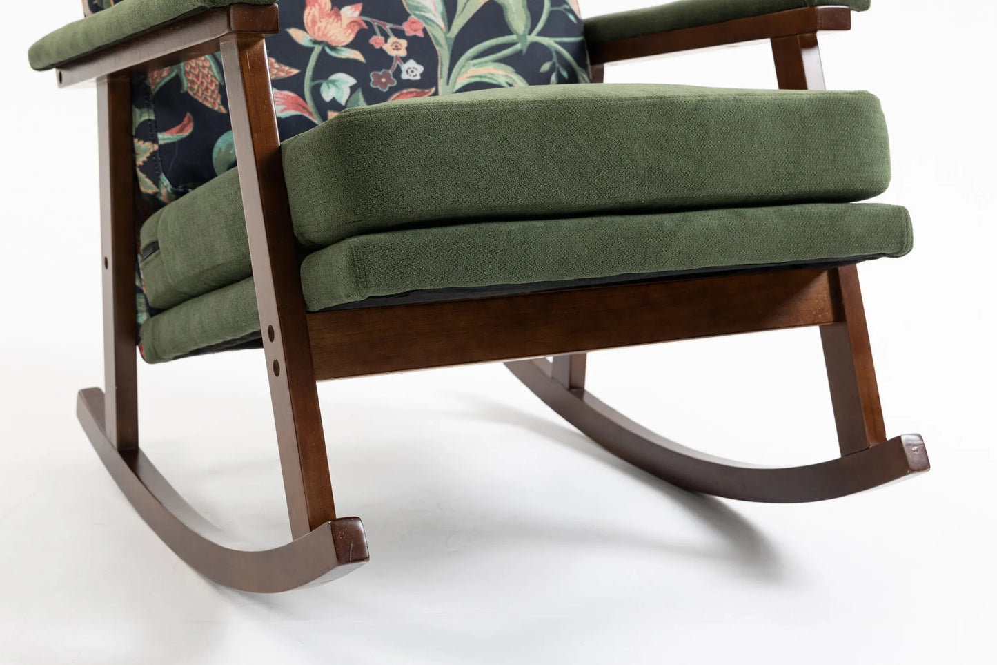 Mid Century Modern Accent Chair, rocking chair with Solid Wood Frame, Upholstered Living Room Chairs, Reading Armchair for Bedroom Sunroom detail view 9