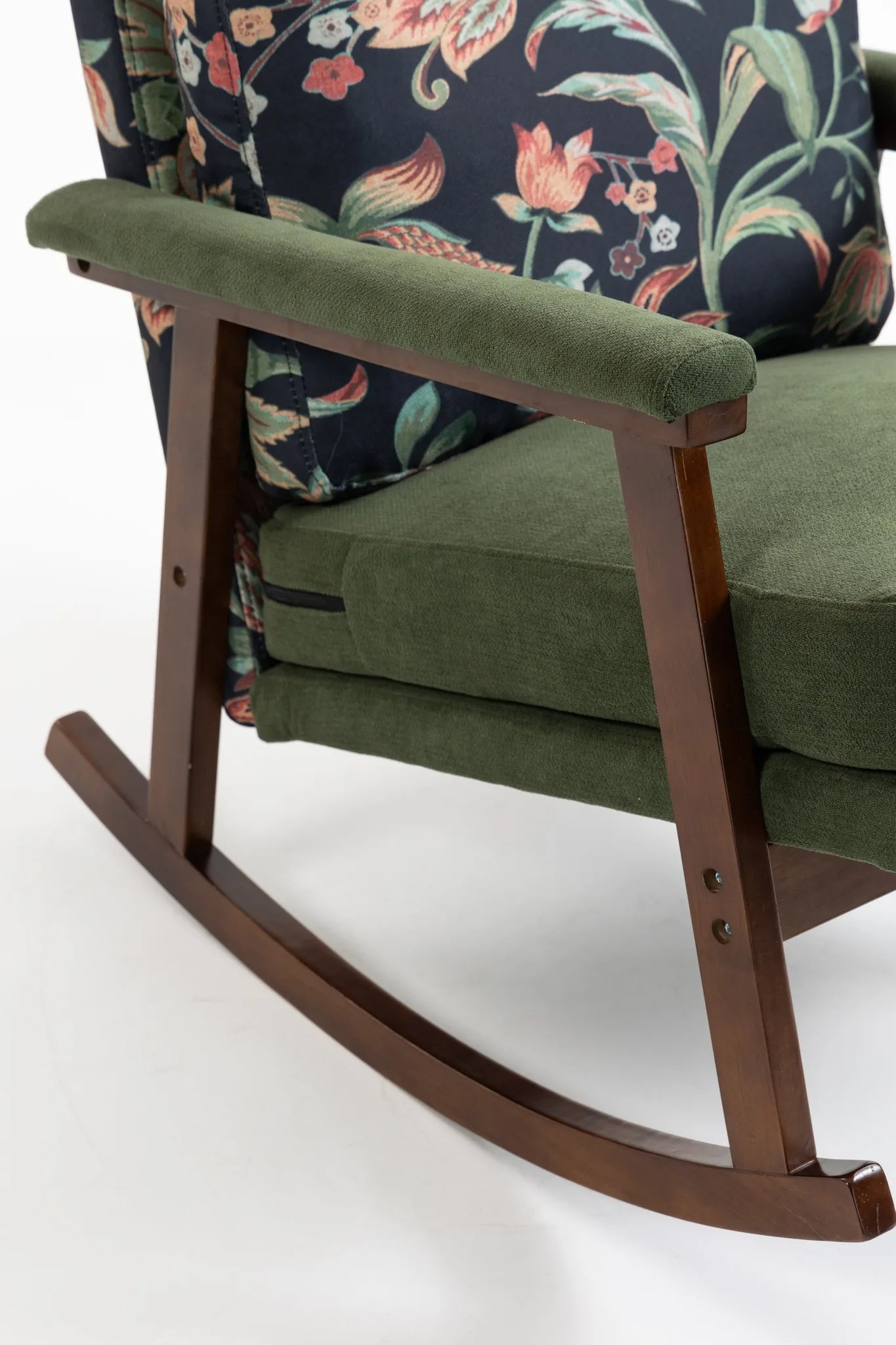 Mid Century Modern Accent Chair, rocking chair with Solid Wood Frame, Upholstered Living Room Chairs, Reading Armchair for Bedroom Sunroom detail view 12