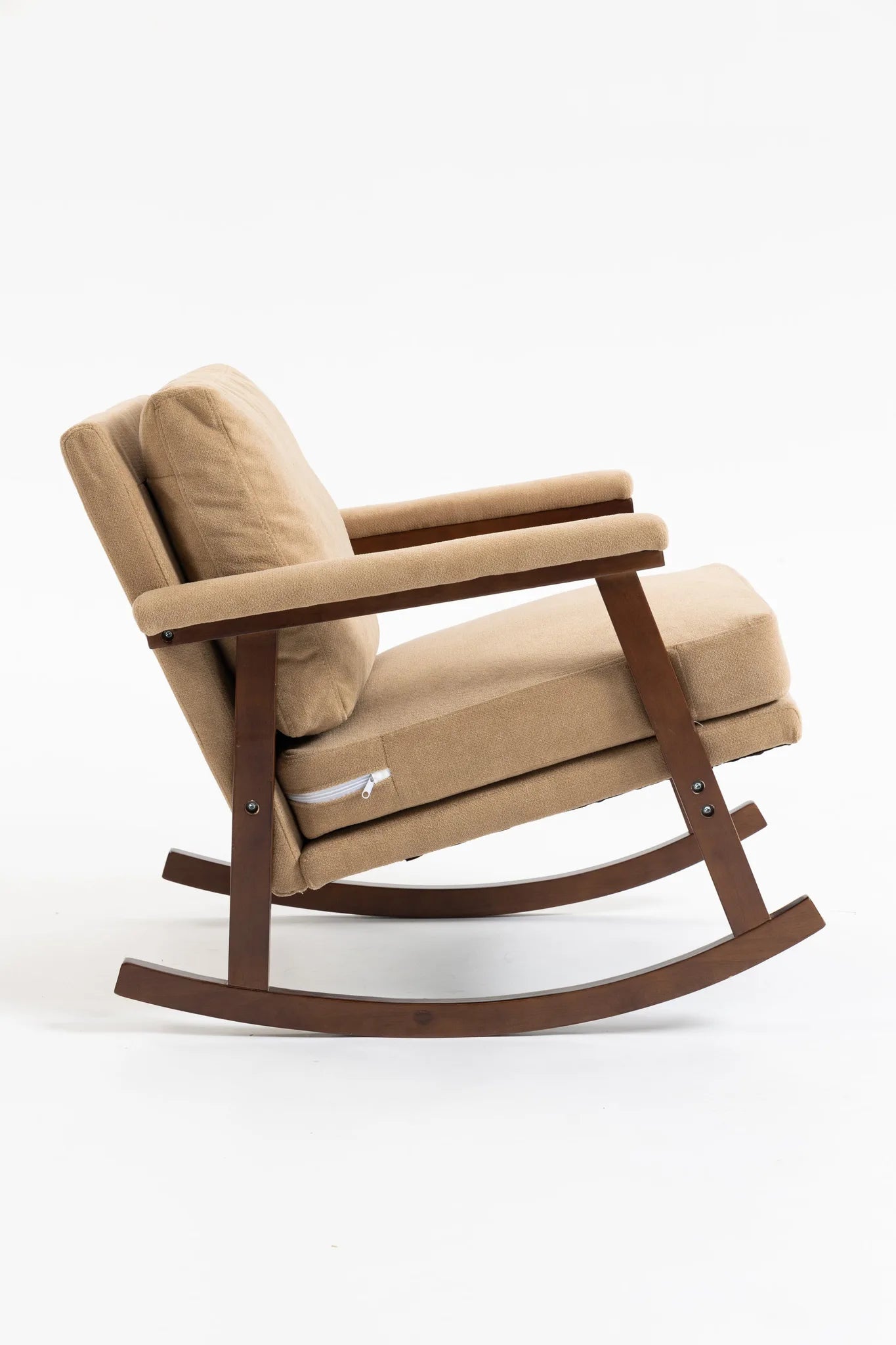 Mid Century Modern Accent Chair, rocking chair with Solid Wood Frame, Upholstered Living Room Chairs, Reading Armchair for Bedroom Sunroom detail view 26
