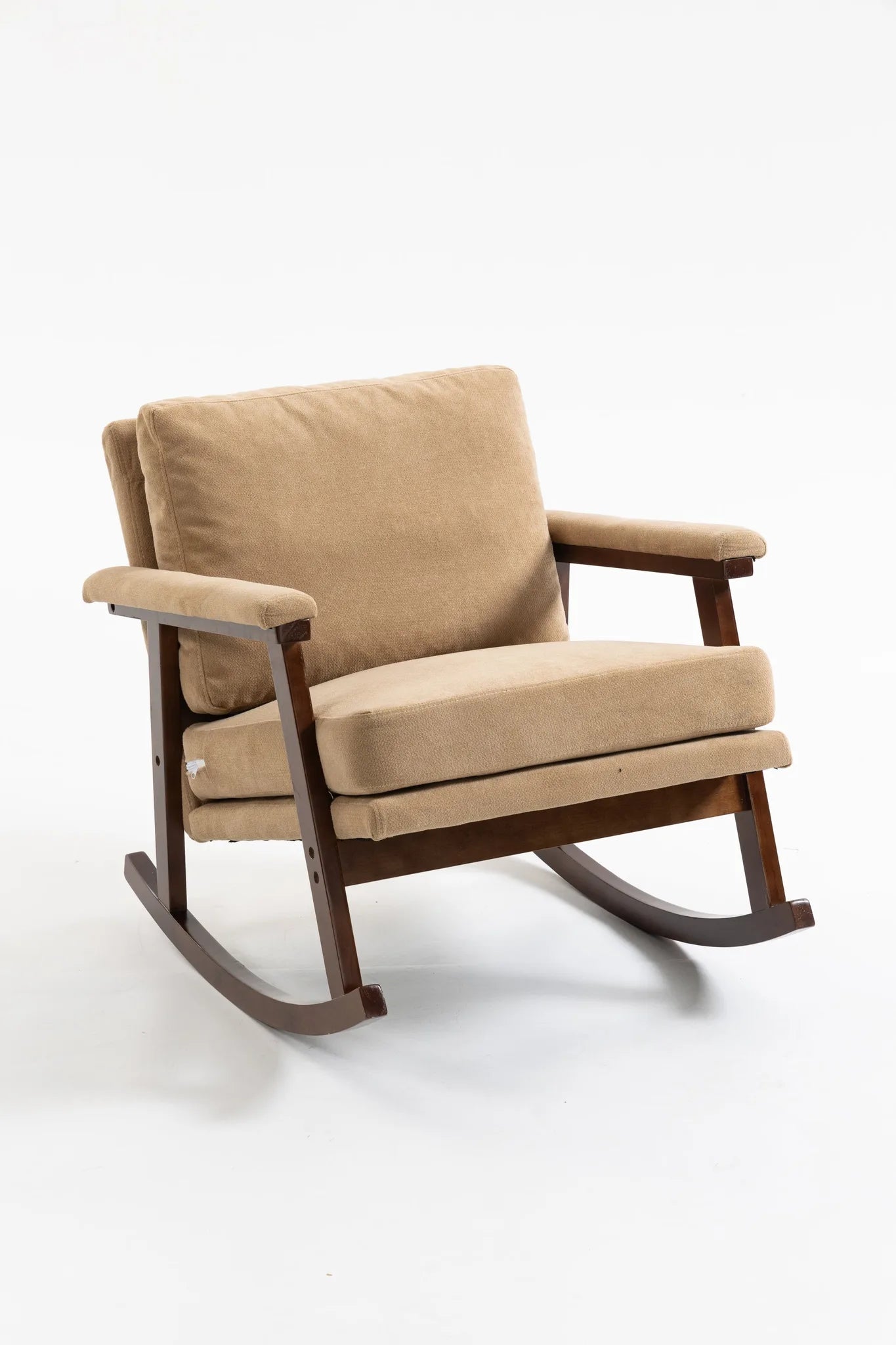 Mid Century Modern Accent Chair, rocking chair with Solid Wood Frame, Upholstered Living Room Chairs, Reading Armchair for Bedroom Sunroom detail view 27