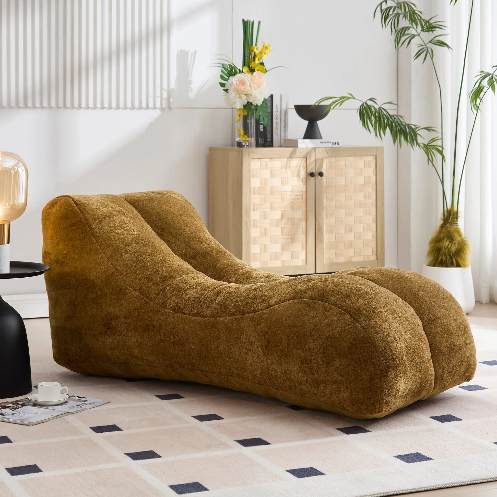 Creative Bean Bag Sofa Chair for Adults with High-Quality Sponge Filling and Polyester Fiber, 59x30x23.6 inches detail view 7