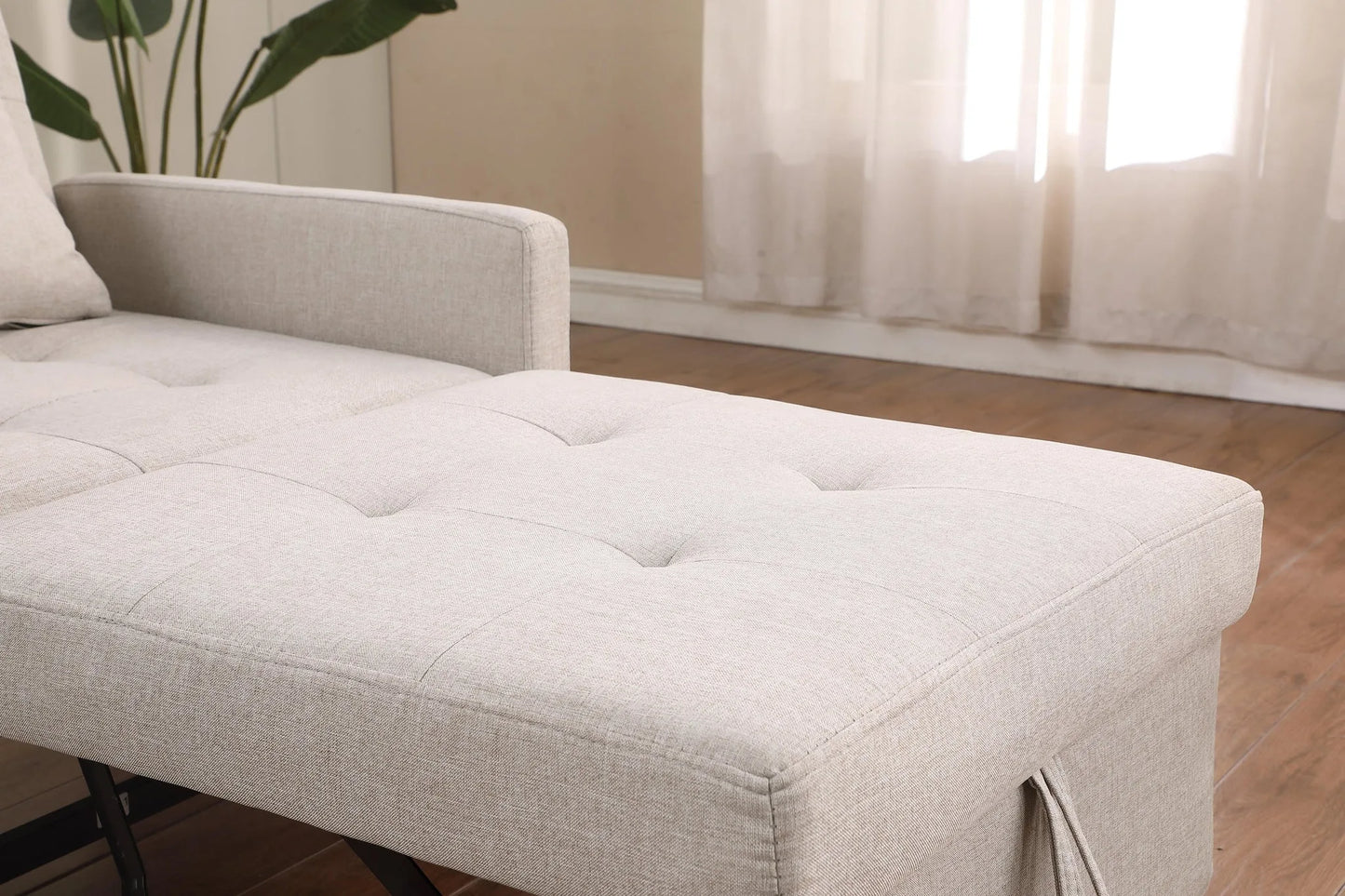 Convertible Sleeper Sofa Chair Bed, Adjustable Chair with Pillow, Multi-Functional Sleeper Chair with Soft Fabric for Living Room, Dorm, Apartment, Bedroom or Office detail view 3