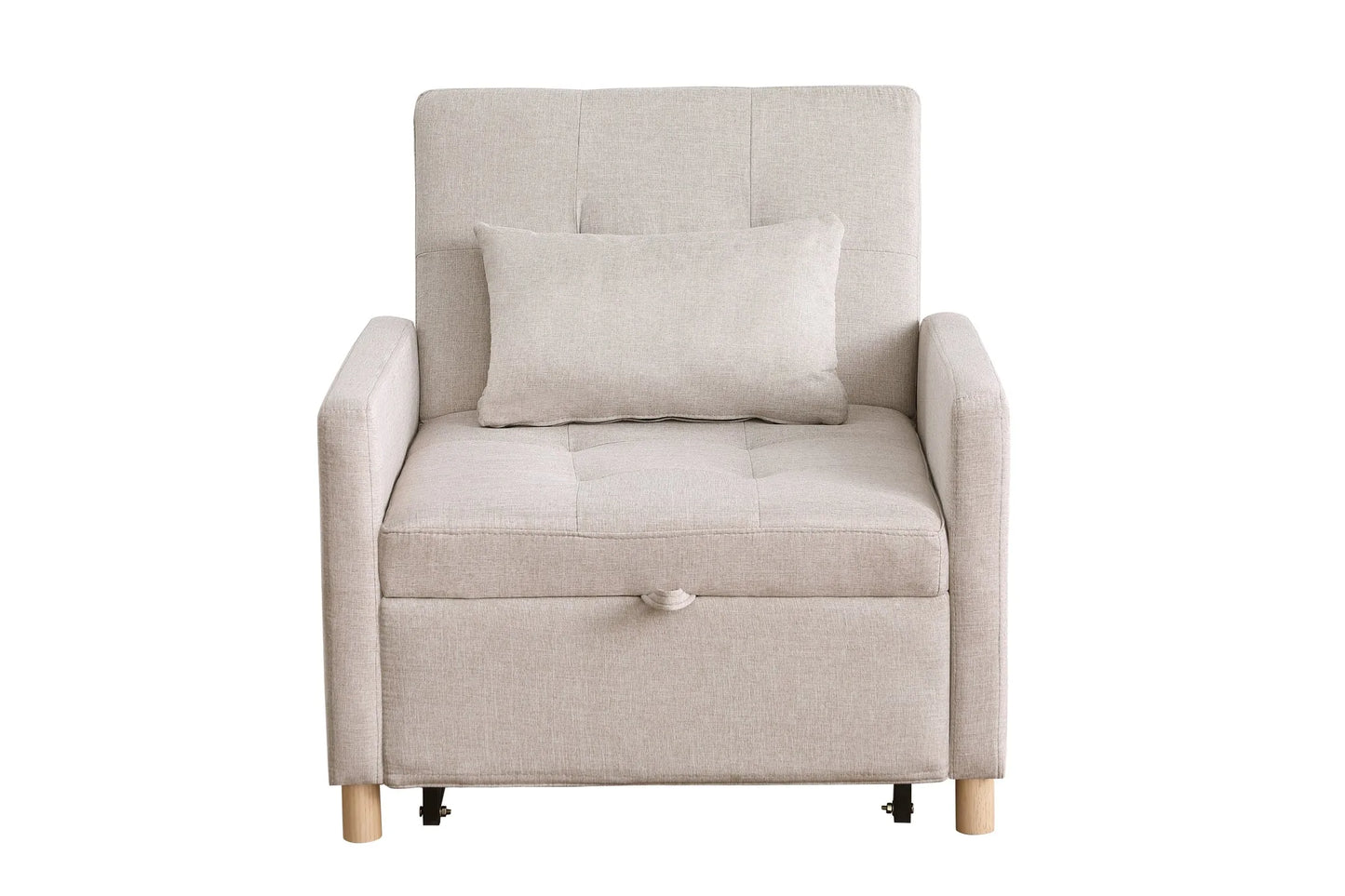 Convertible Sleeper Sofa Chair Bed, Adjustable Chair with Pillow, Multi-Functional Sleeper Chair with Soft Fabric for Living Room, Dorm, Apartment, Bedroom or Office detail view 5