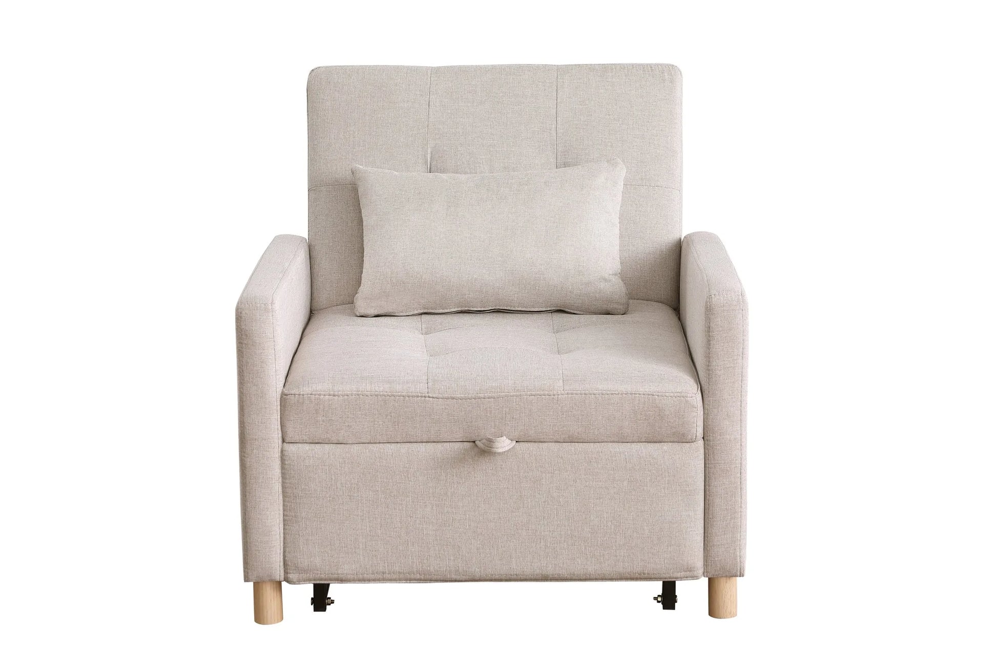 Convertible Sleeper Sofa Chair Bed, Adjustable Chair with Pillow, Multi-Functional Sleeper Chair with Soft Fabric for Living Room, Dorm, Apartment, Bedroom or Office detail view 5